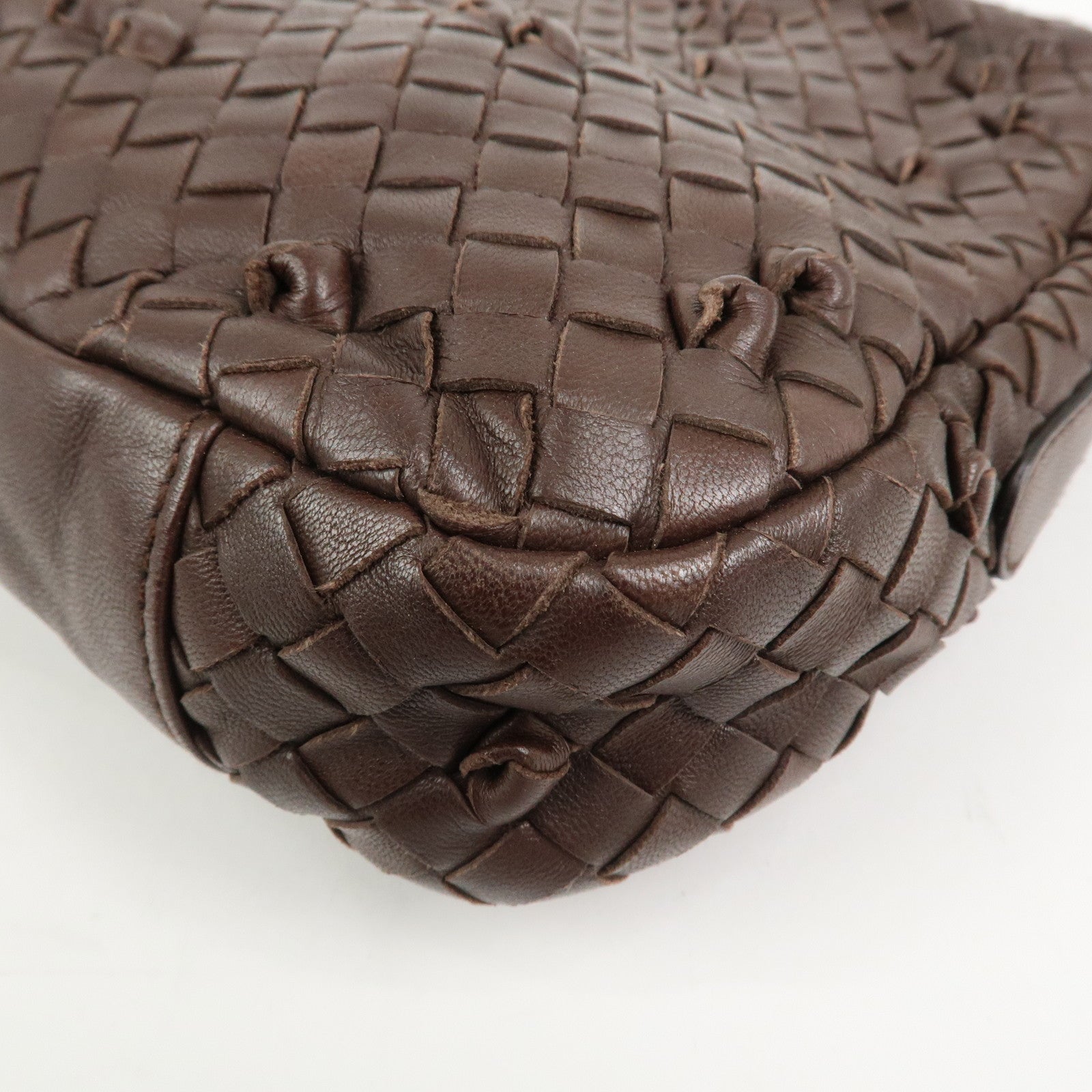 BOTTEGA VENETA Intrecciato Leather Shoulder Bag Brown 133507