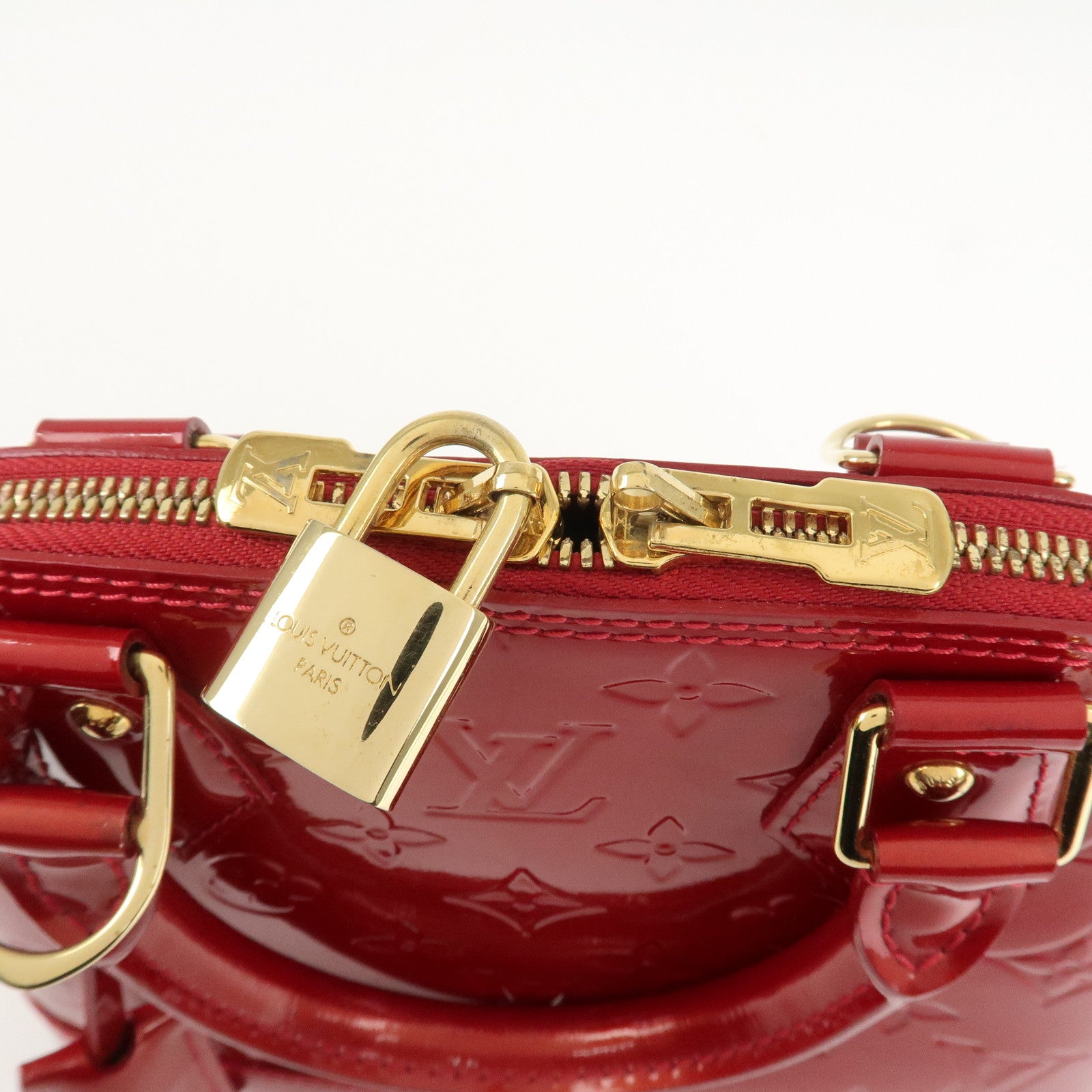 Louis Vuitton Monogram Vernis Alma BB 2Way Bag Red POMME D'AMOUR M91606 Used