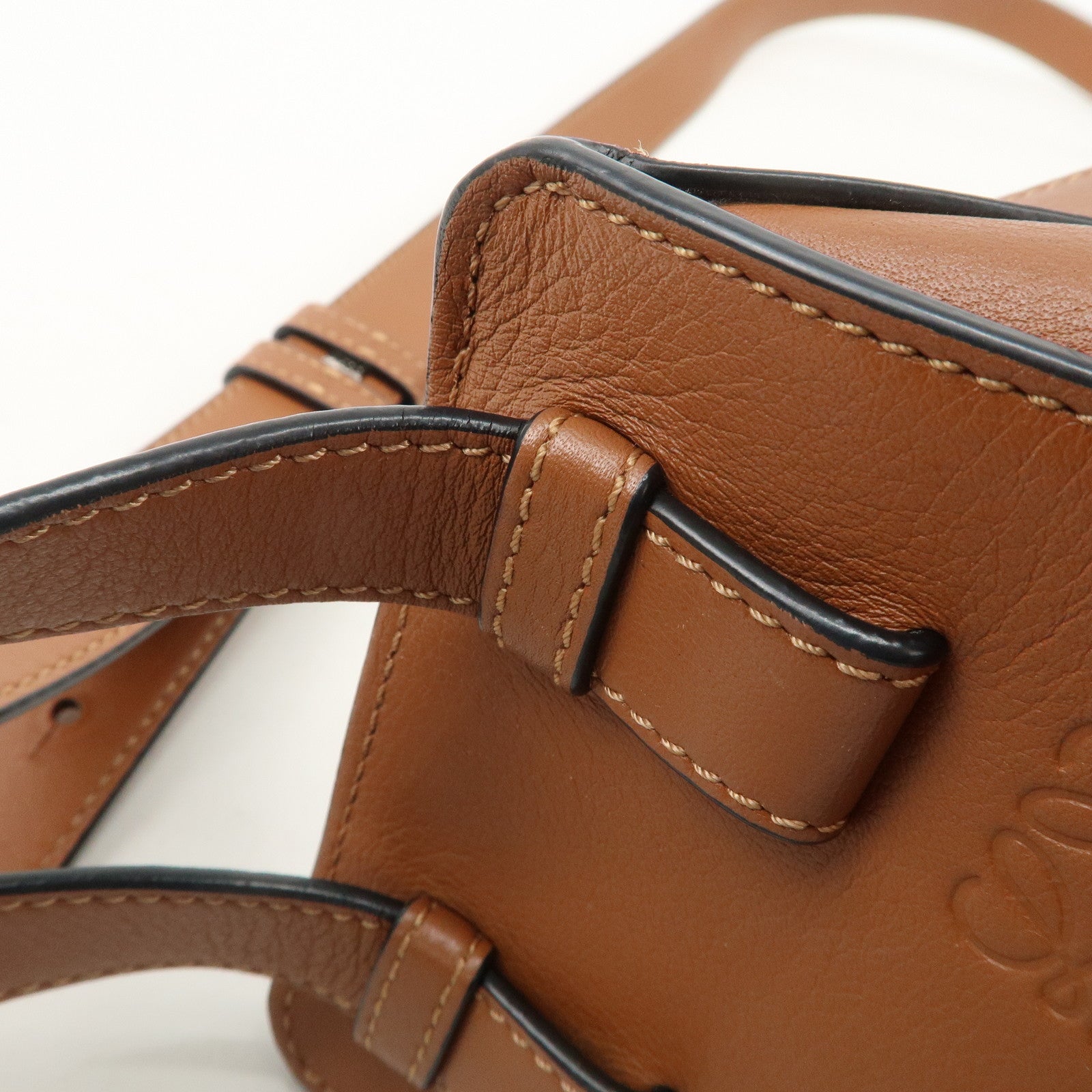 LOEWE Leather Hammock Medium Hand Bag Shoulder Bag Tan Used