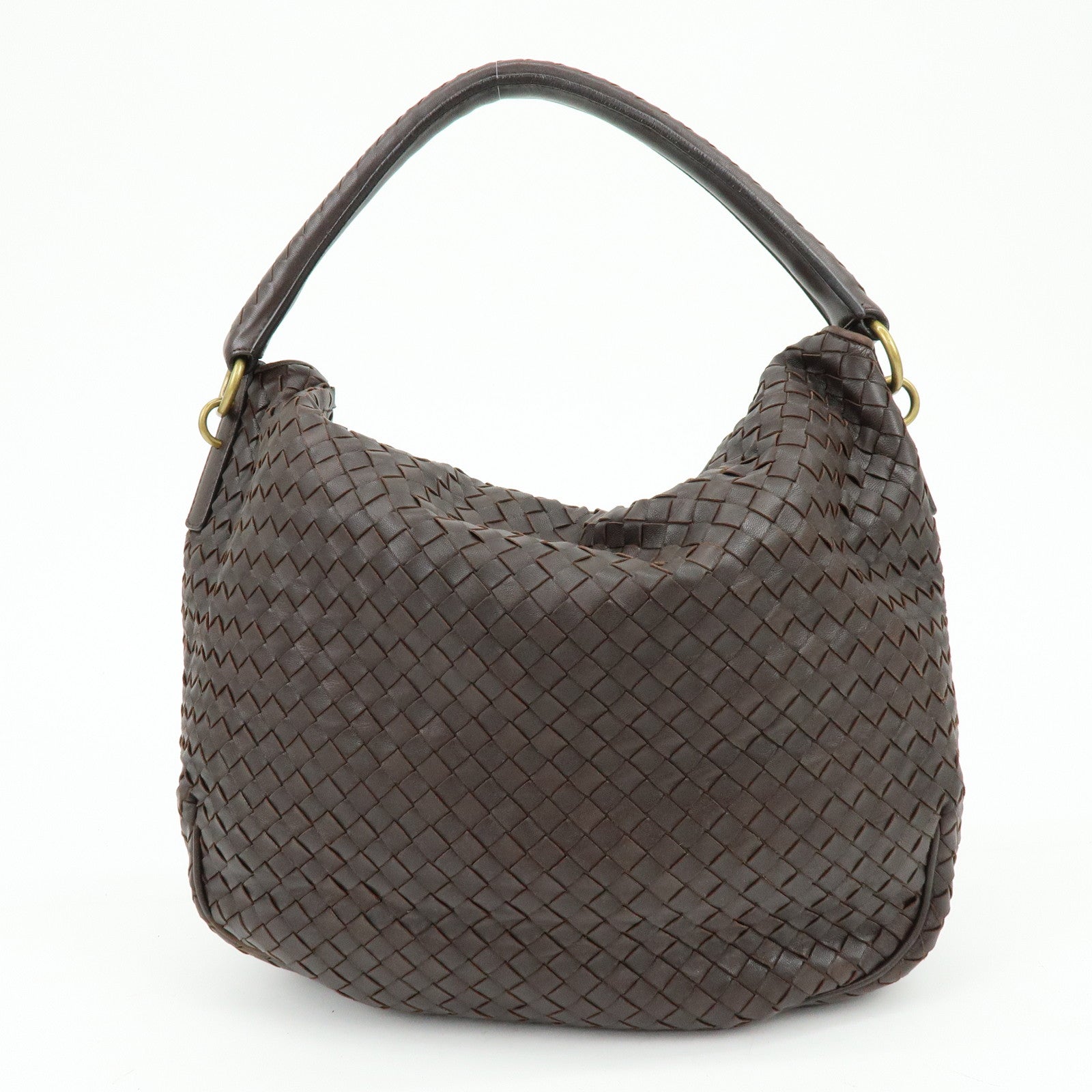BOTTEGA VENETA Intrecciato Leather Shoulder Bag Brown 174741