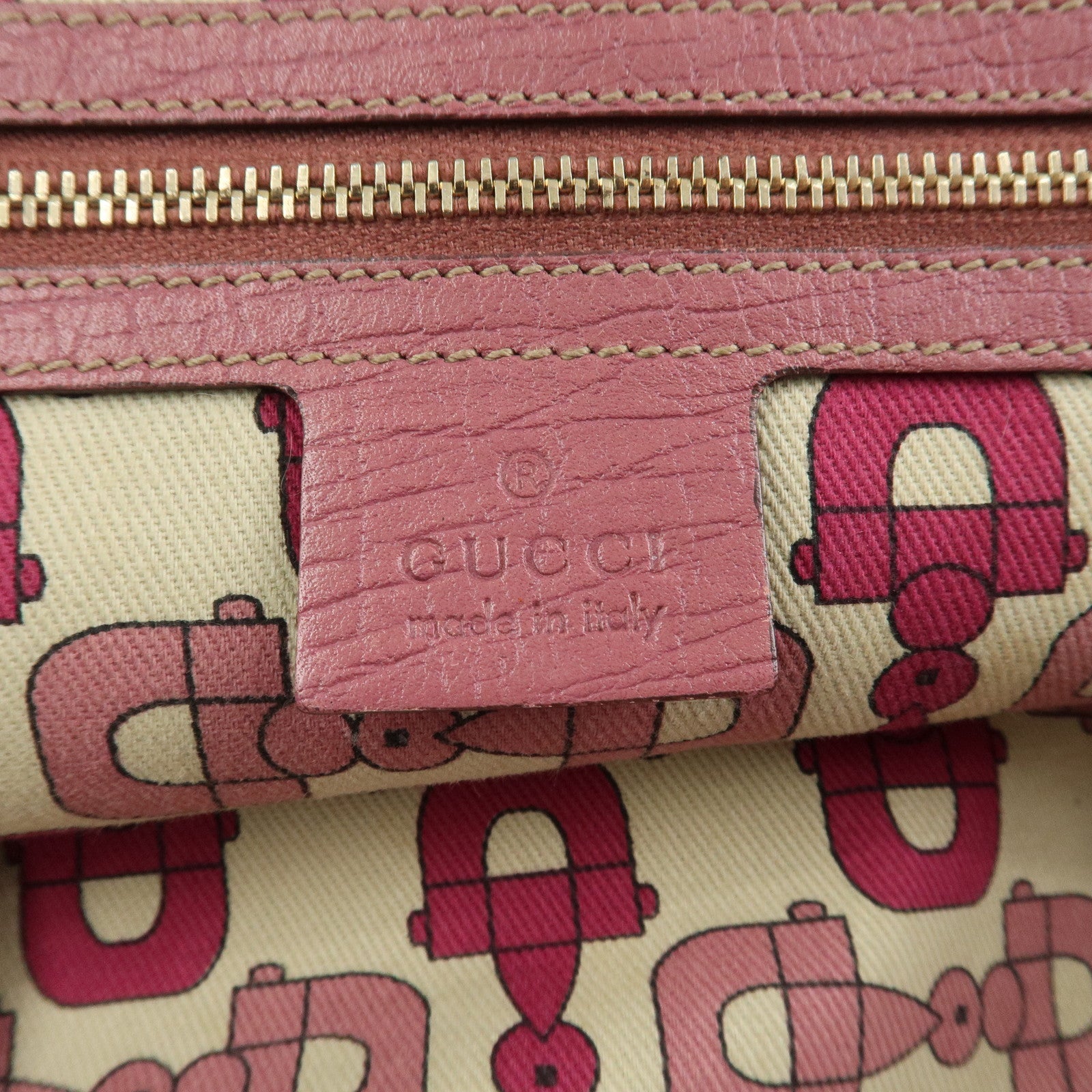 GUCCI Sherry GG Canvas Butterfly Charm Tote Bag Beige Pink 137396