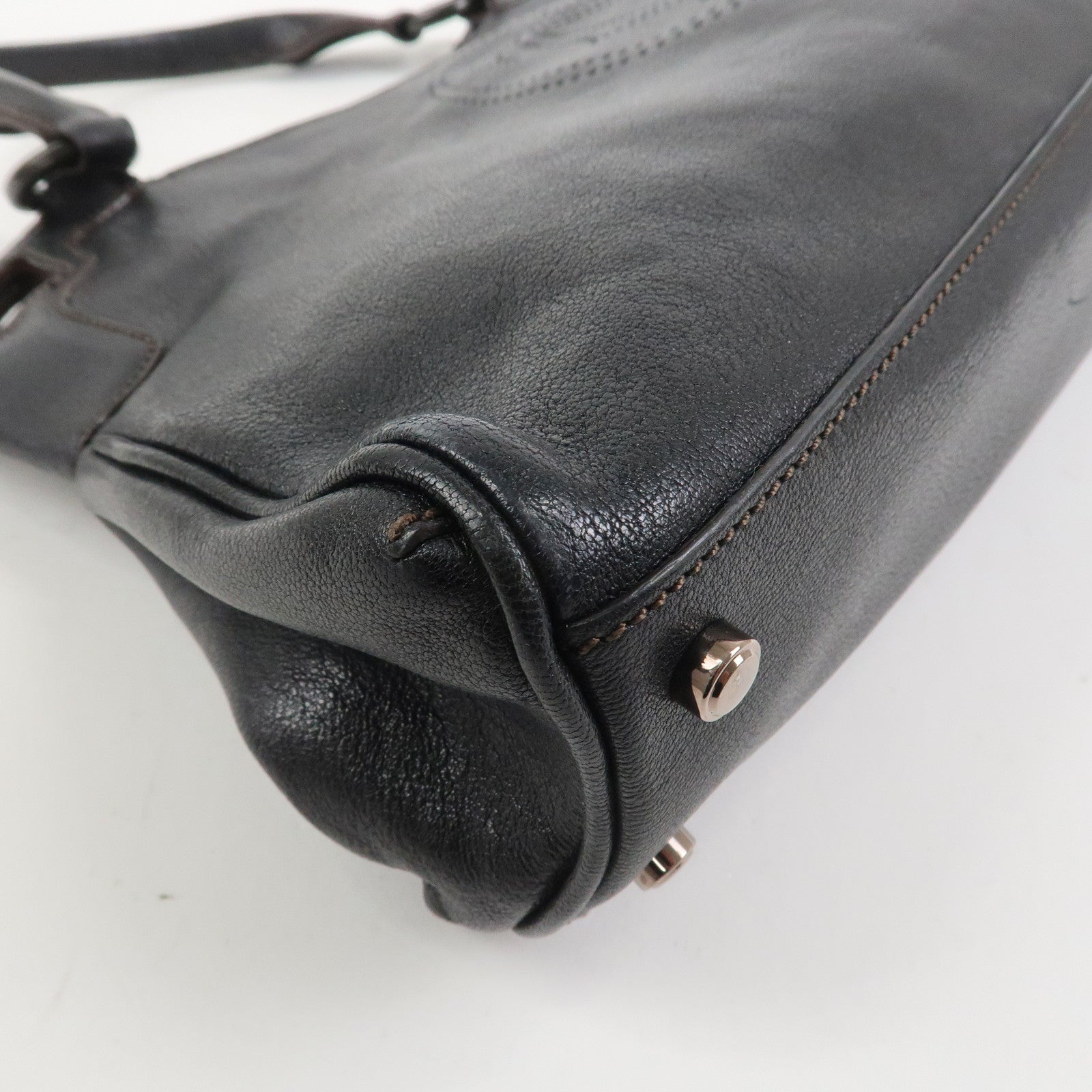 Cartier Marcello Leather Hand Bag Tote Bag Black