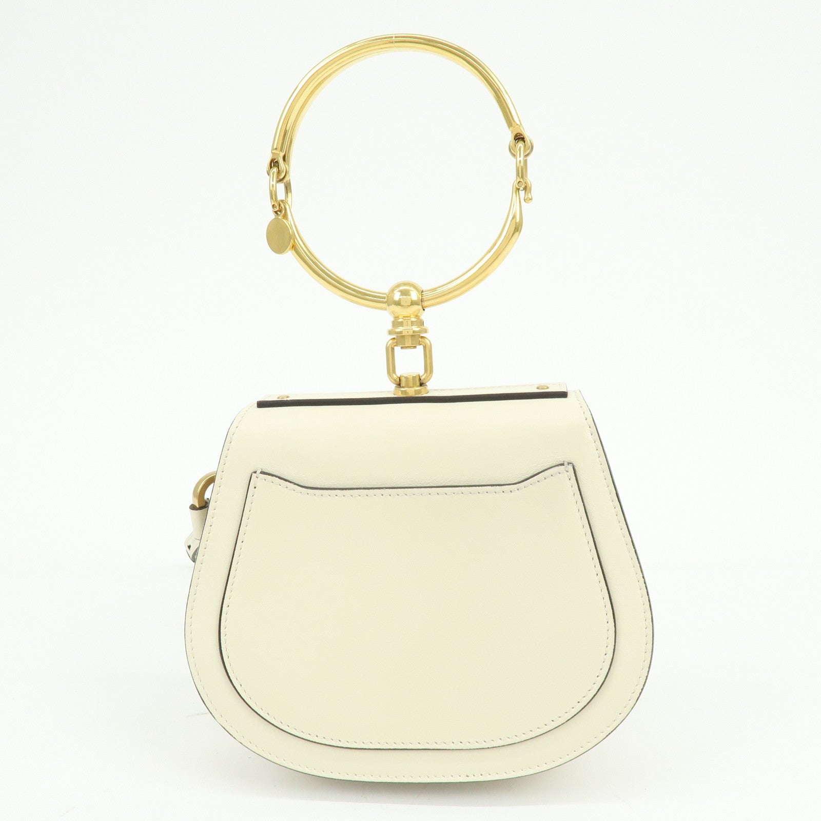 Chloe Nile Leather Suede 2Way Hand Bag Shoulder Bag White