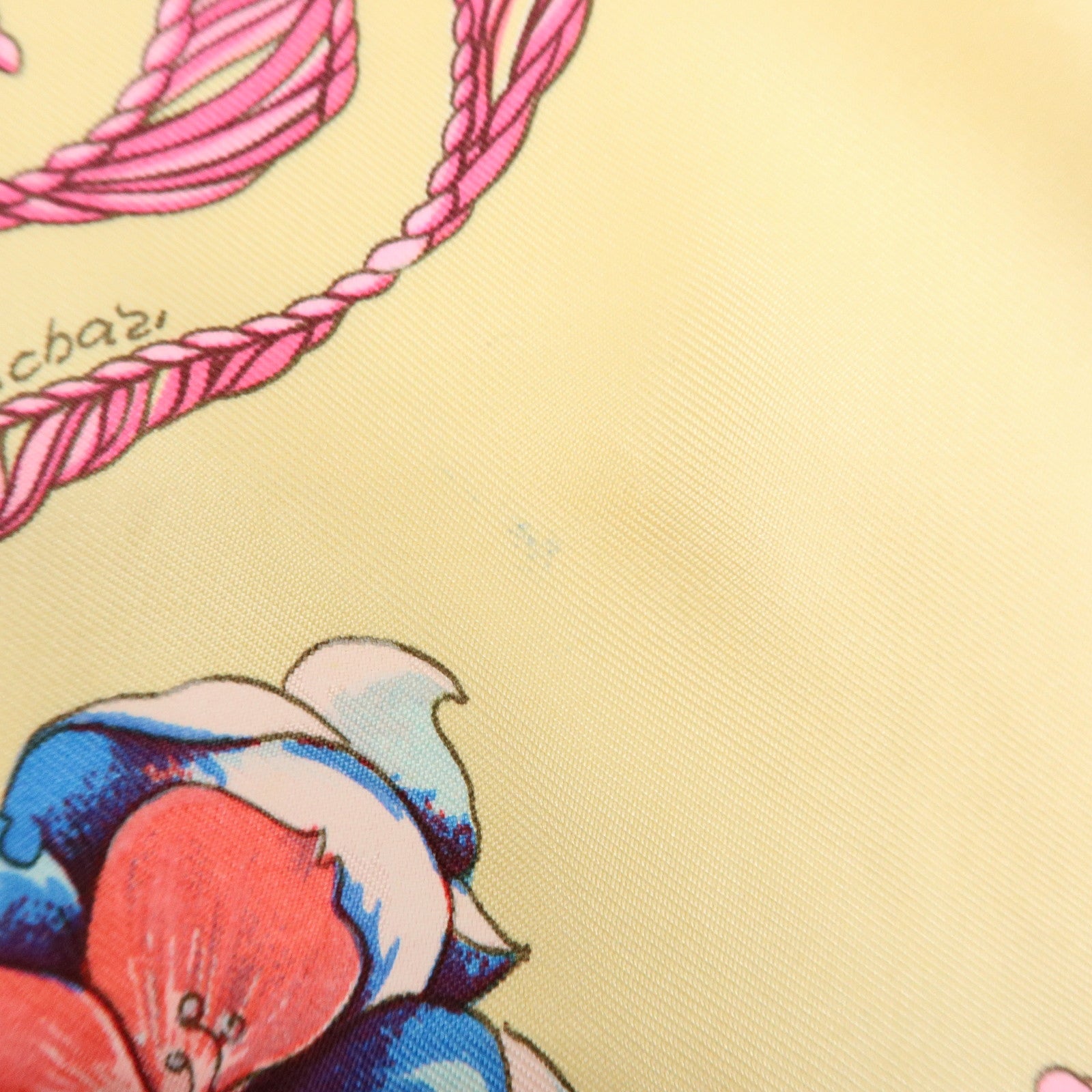 HERMES Carre 90 Silk 100% Scarf REGINA Pink Beige Multicolor