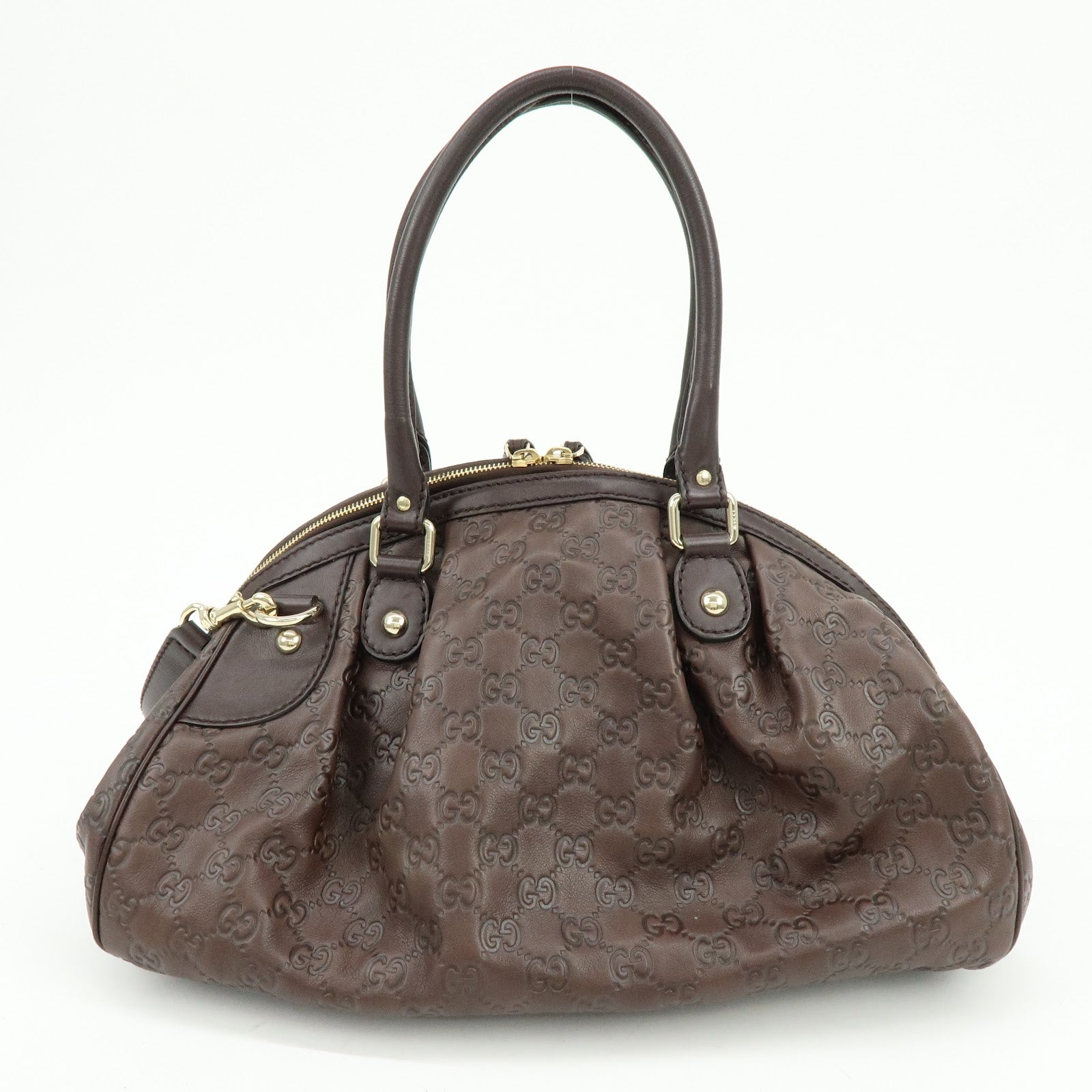 GUCCI Sukey Interlocking G Guccissima Leather 2WAY Bag Brown 223974