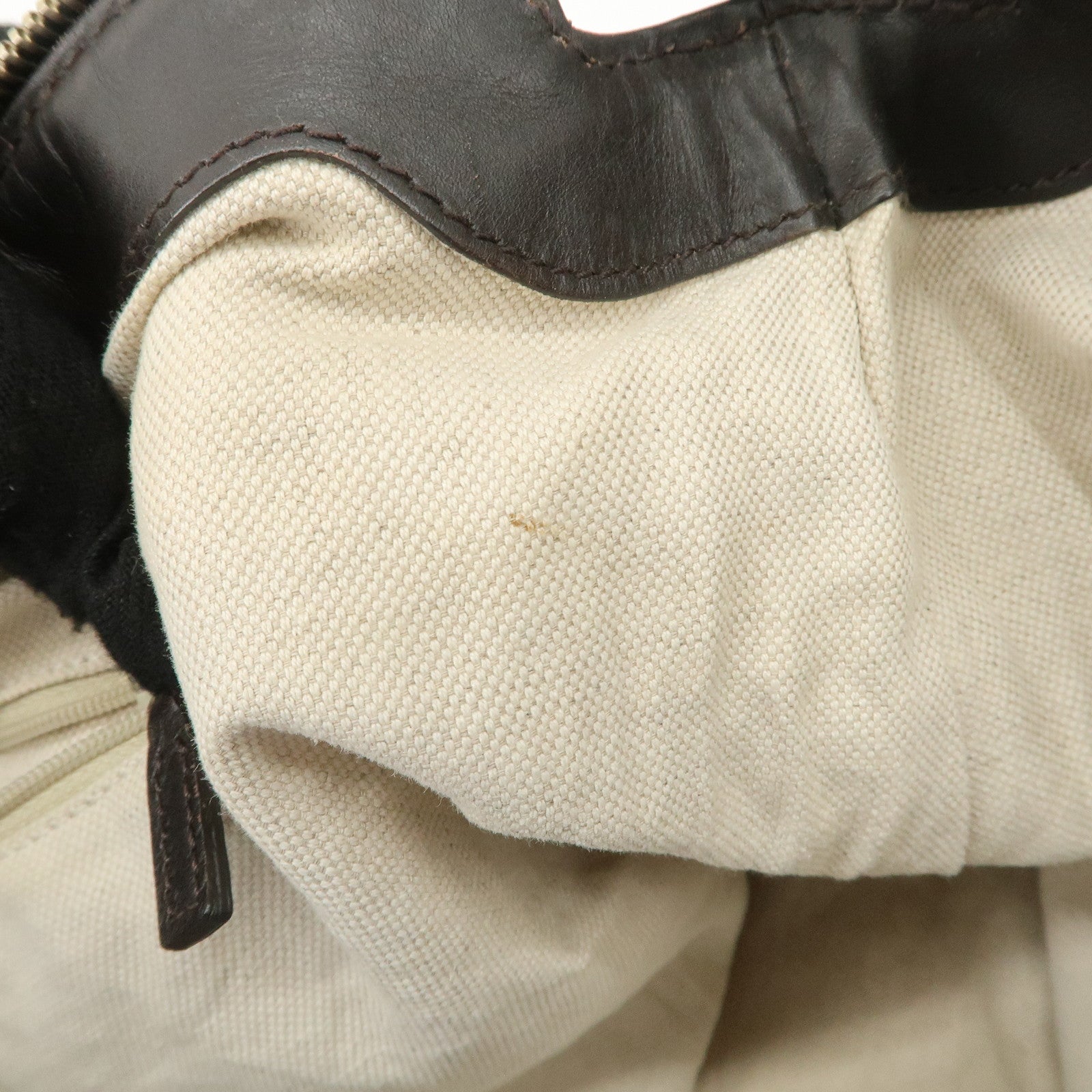 GUCCI Sukey GG Canvas Leather 2Way Tote Bag Beige Dark Brown 285730 Used