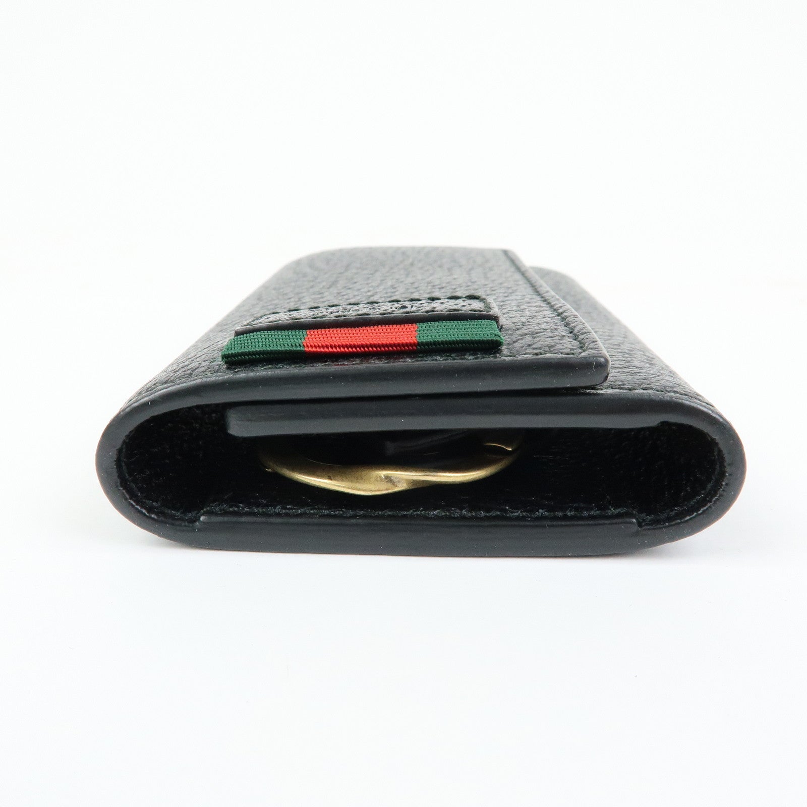GUCCI Sherry Leather 6 Ring Key Case Key Holder Black 435297