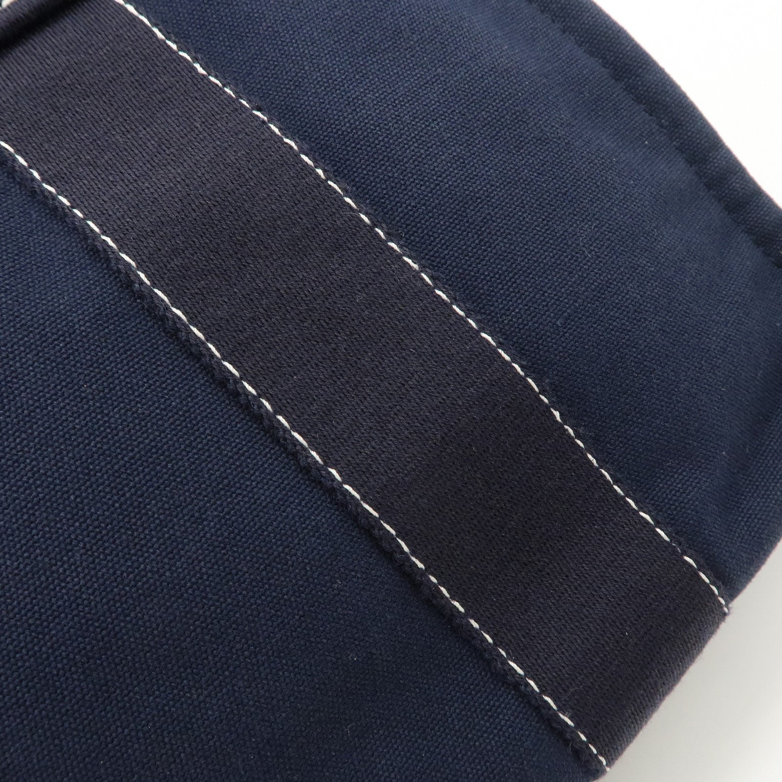 HERMES Deauville PM Cotton Tote Bag Hand Bag Navy
