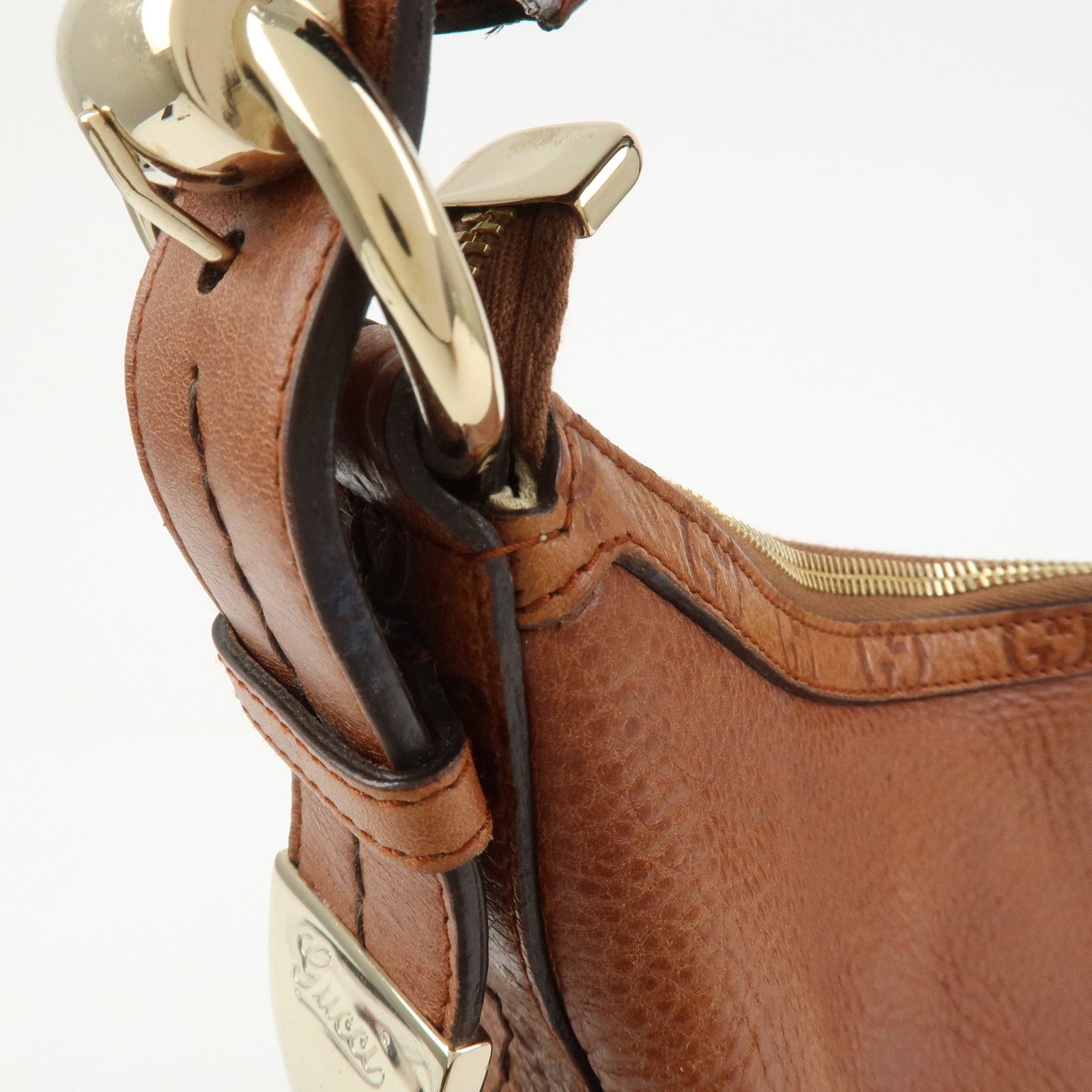 GUCCI Guccissima Leather Shoulder Bag Hand Bag Brown 181515