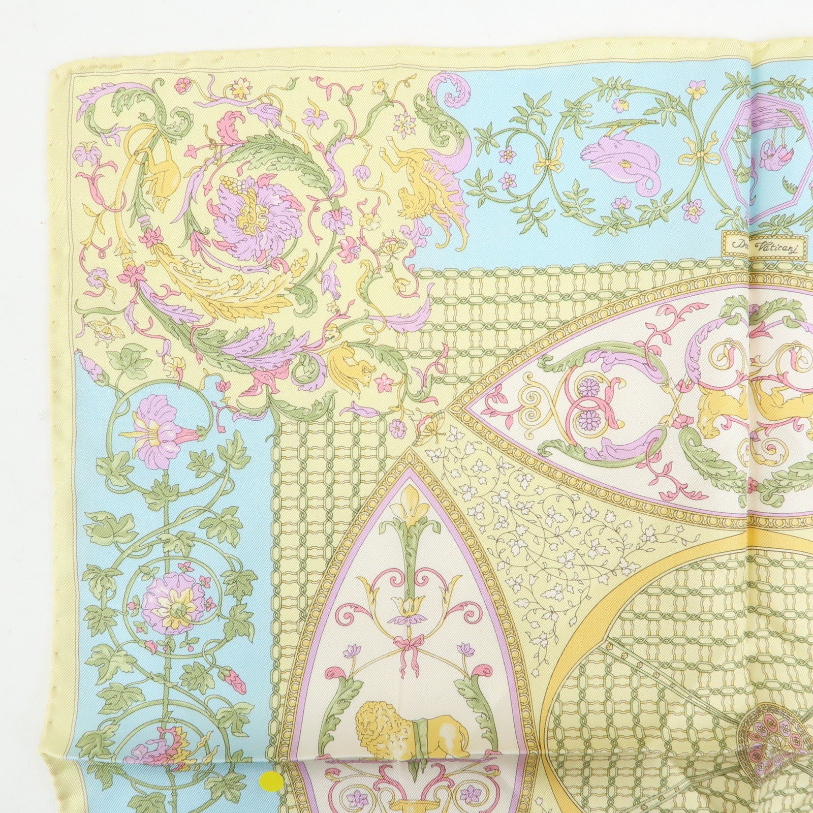 ETRO Set of 2 Silk Linen Scarf Peisley Flower Beige Yellow Blue