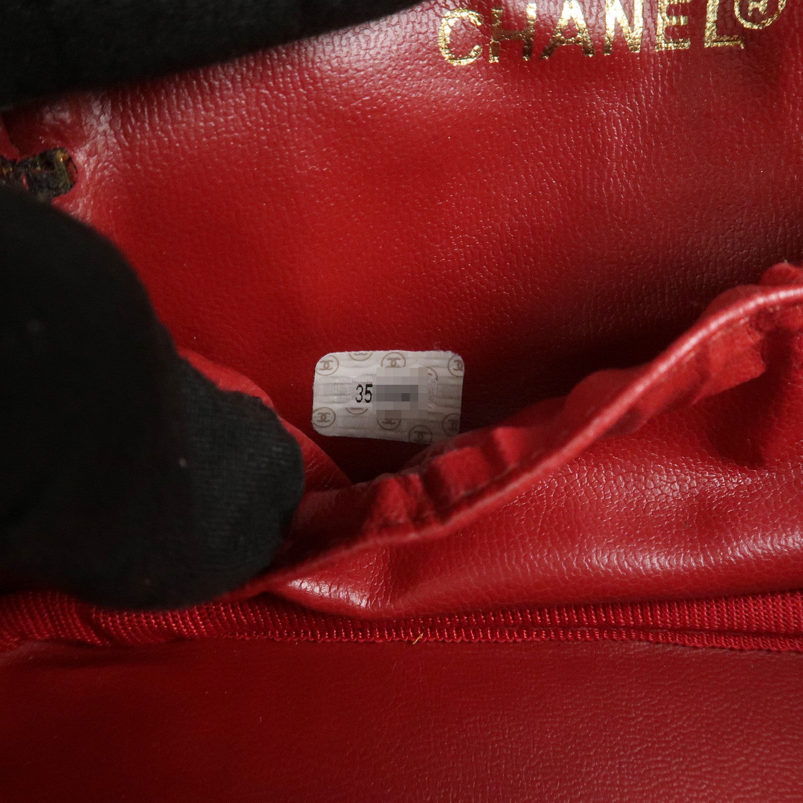 CHANEL COCO Mark Caviarskin Vanity Bag Hand Bag Red A01998