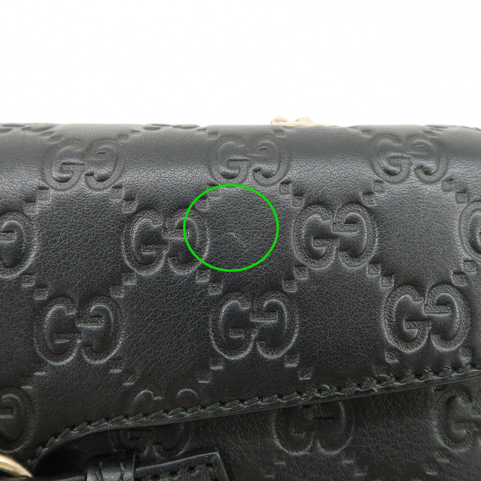 GUCCI Horsebit Guccissima Emily Leather Chain Shoulder Bag 295402 Used