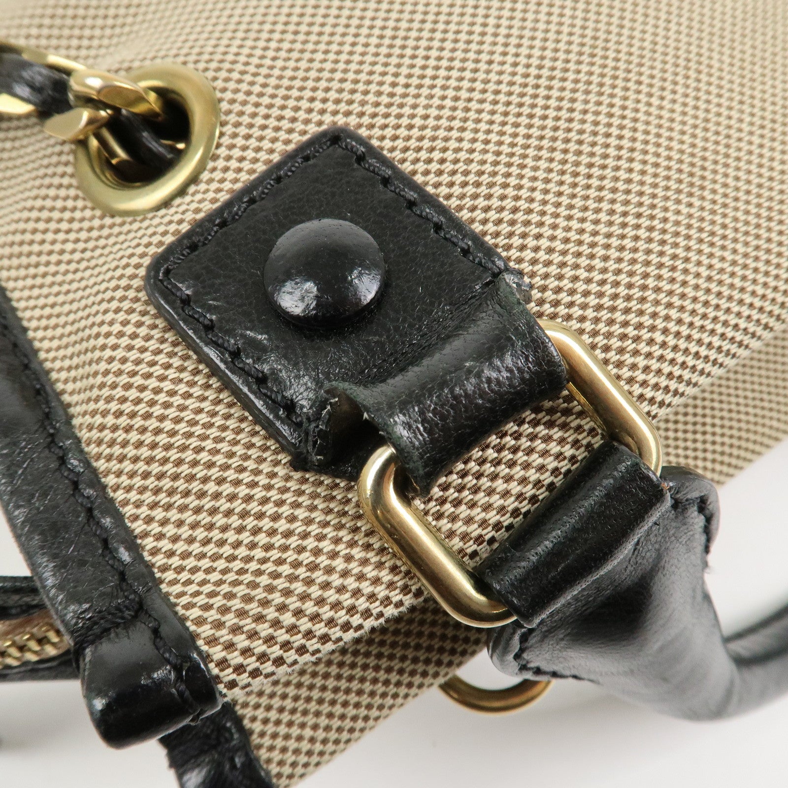 Chloe Harley Canvas Leather 2Way Bag Hand Bag Shoulder Bag Black