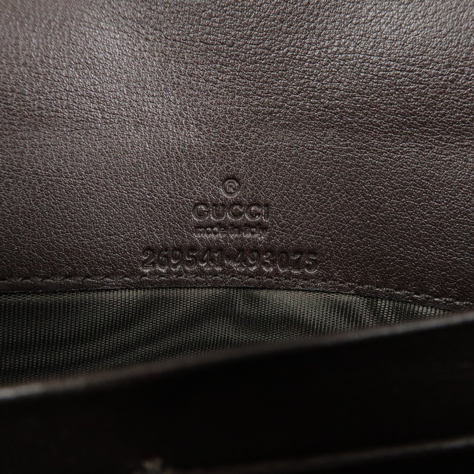 GUCCI Guccissima Leather Chain Strap Long Wallet Hand Bag 269541