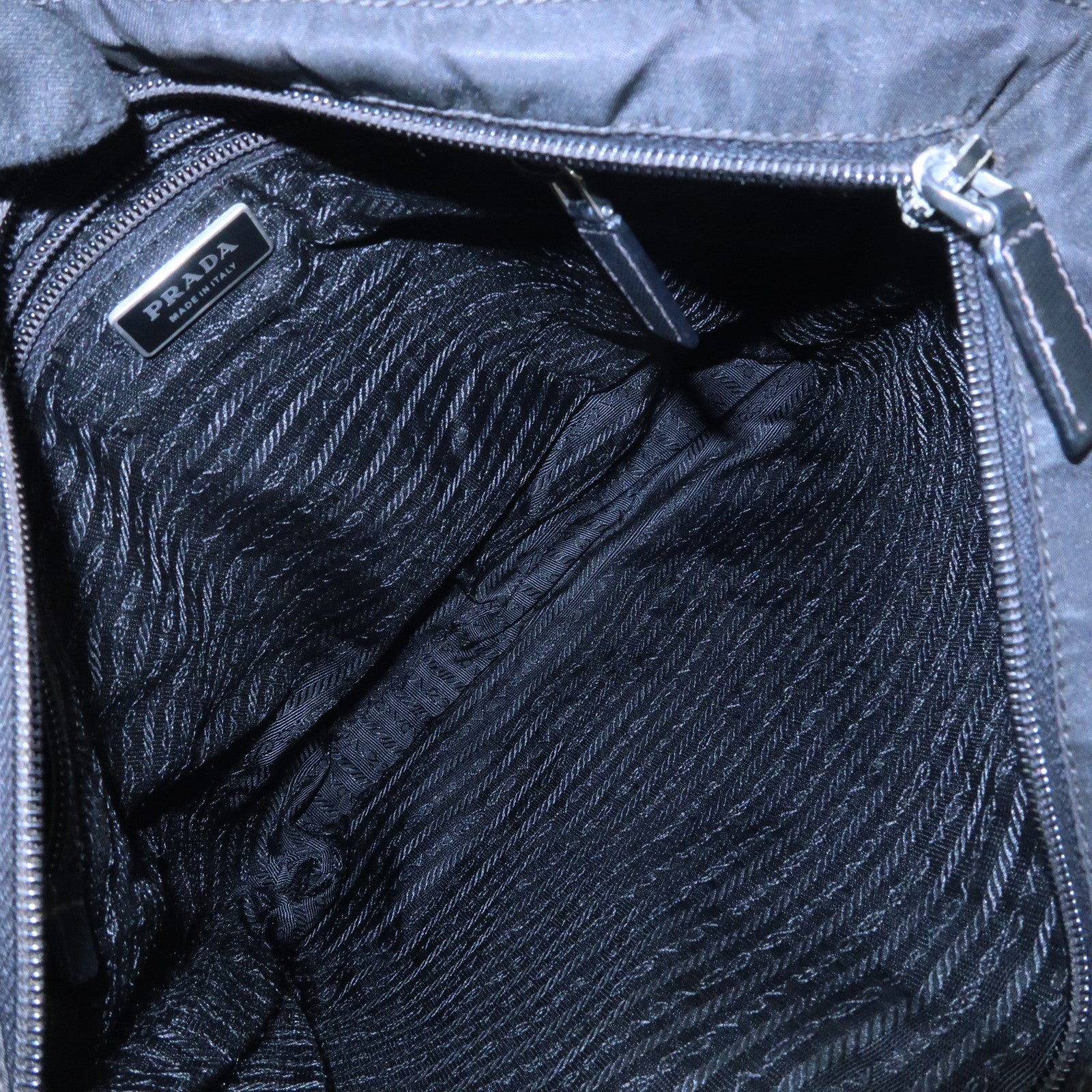 PRADA Triangle Logo Nylon Leather Shoulder Bag Crossbody Bag VA0348