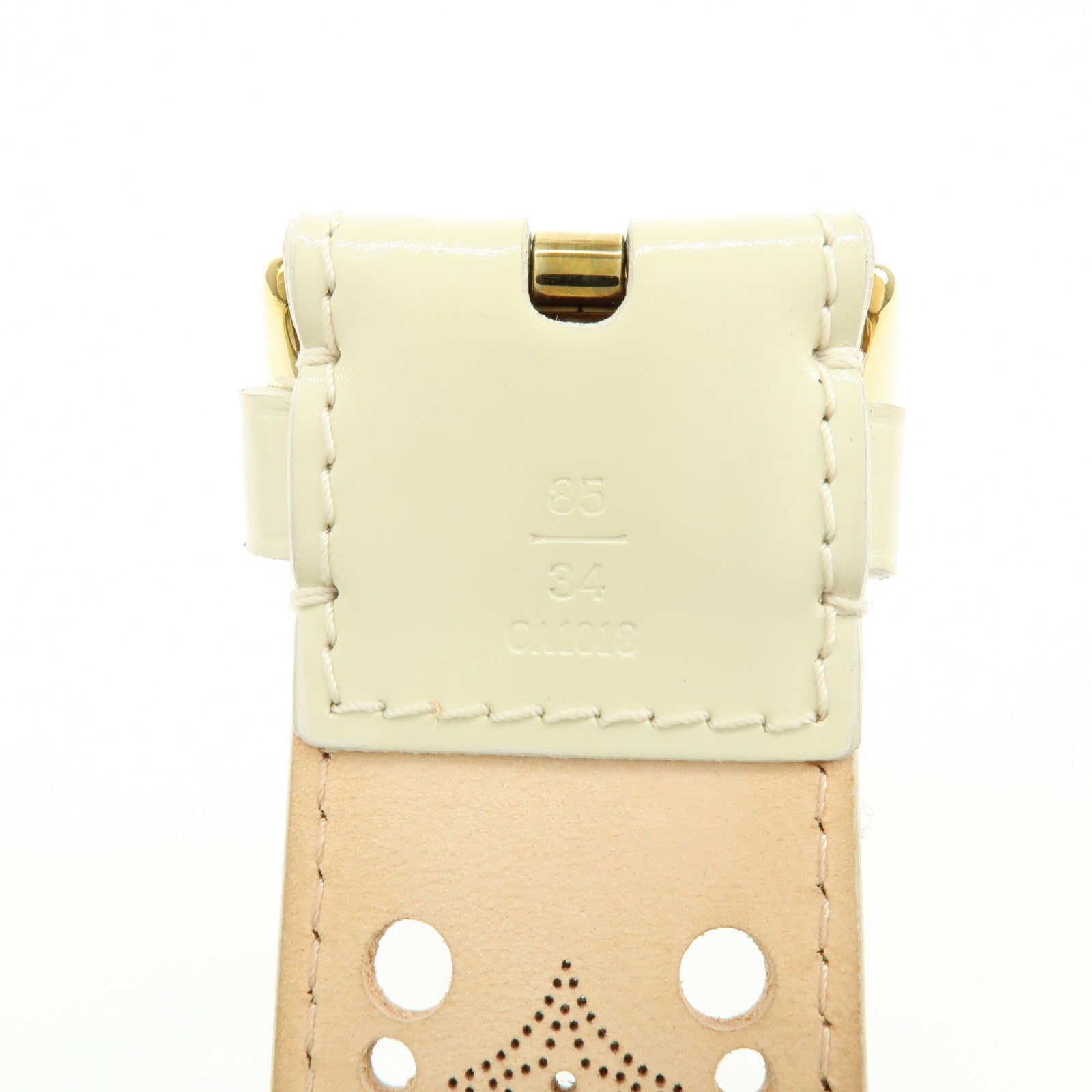 Louis Vuitton Leather Ceinture Phoenix Belt Ivory 85/34 M9680