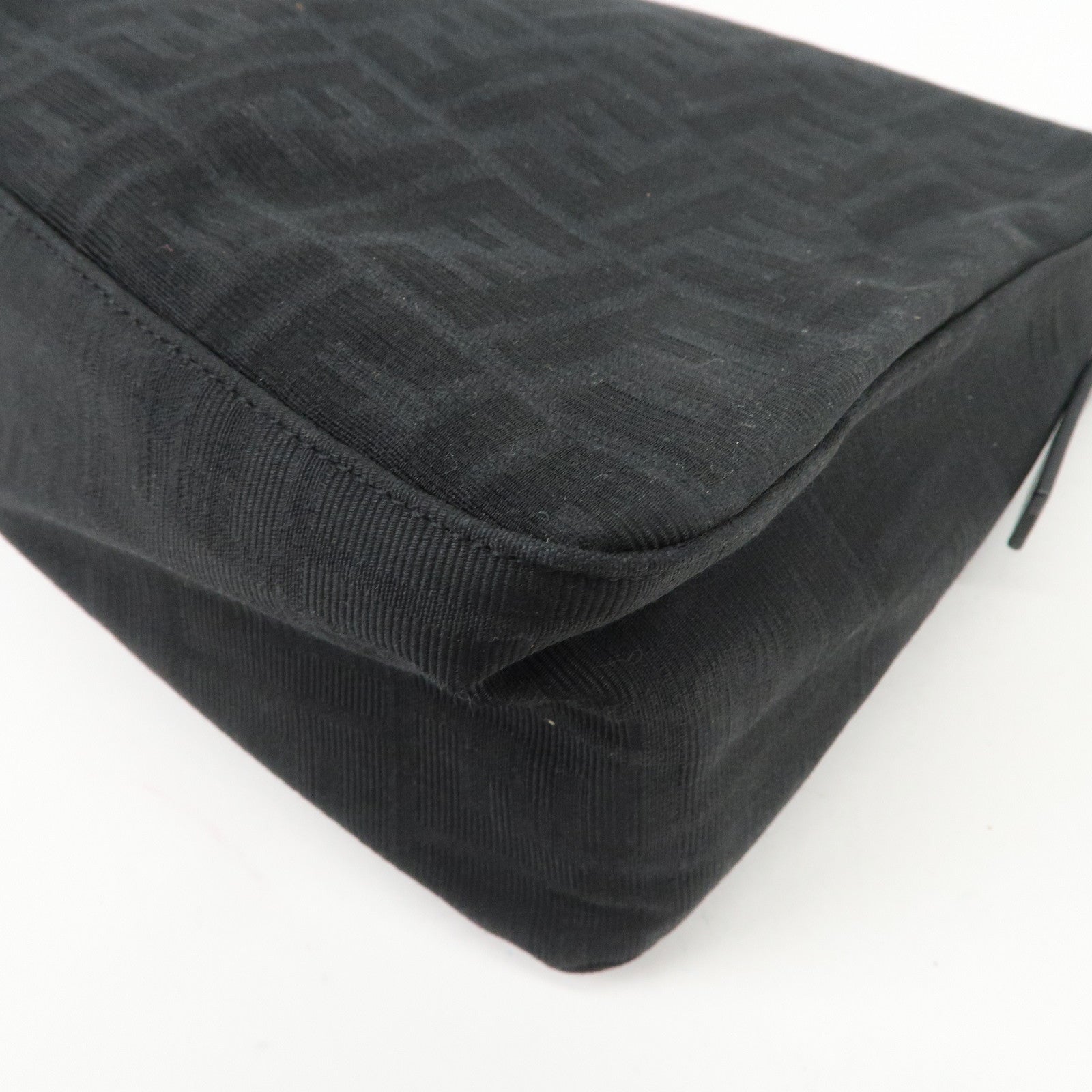 FENDI Mamma Baguette Zucca Canvas Leather Shoulder Hand Bag 8BR001