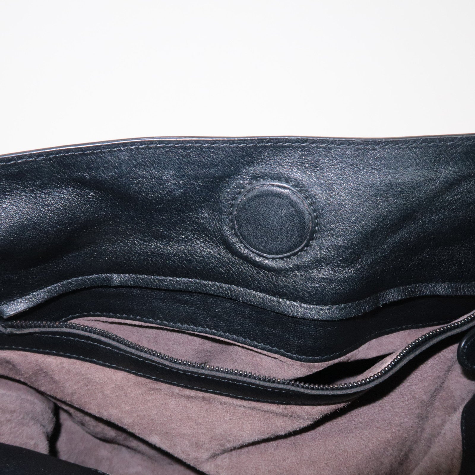 BOTTEGA VENETA Intrecciato Leather Shoulder Bag Black