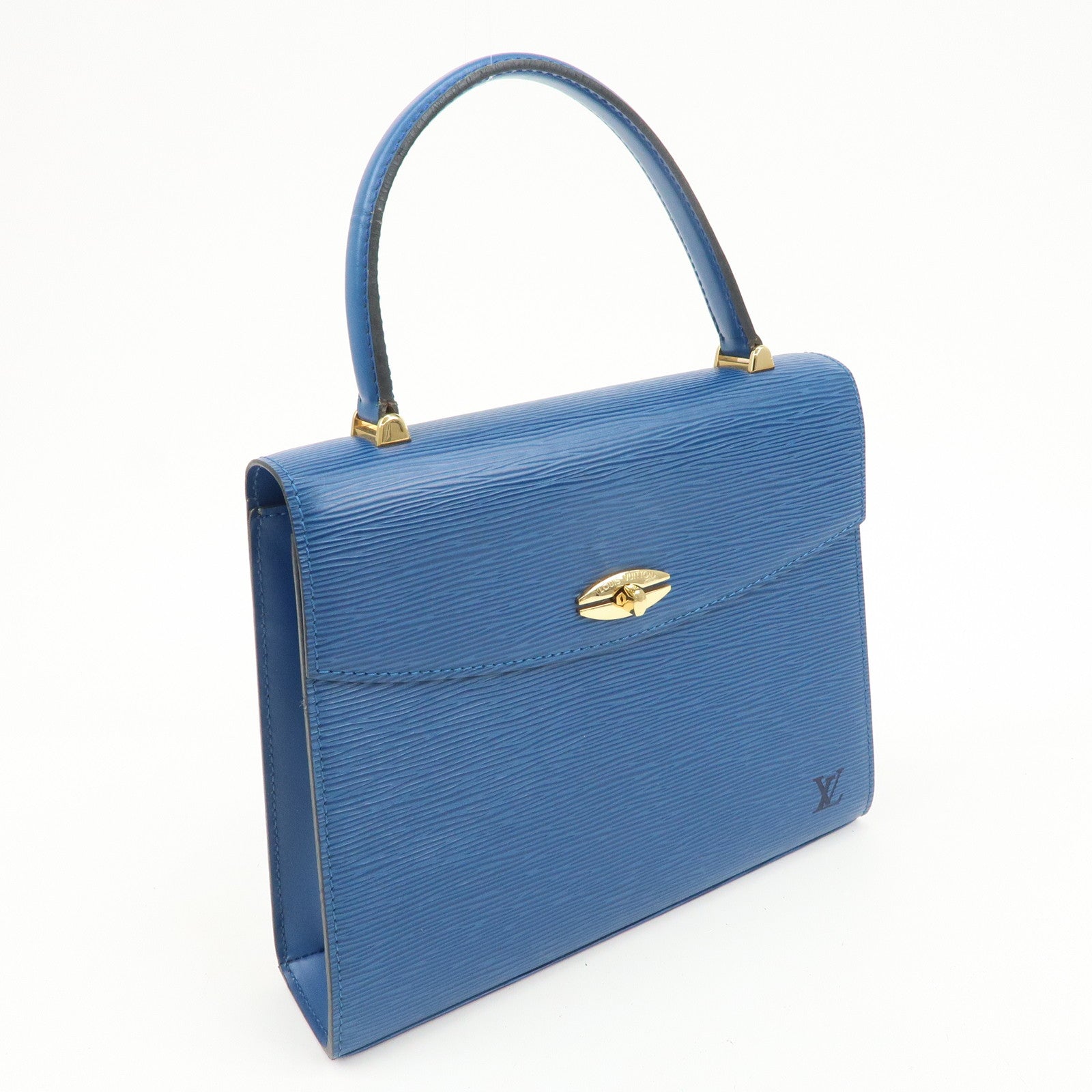 Louis Vuitton Epi Leather Malesherbes Hand Bag Toledo Blue M52375