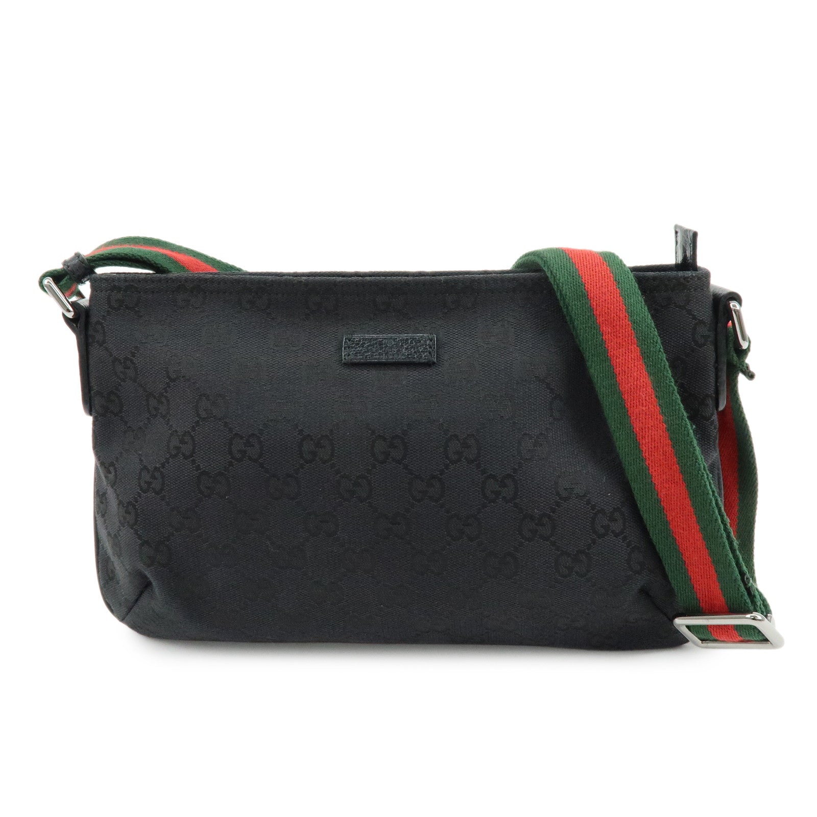GUCCI Sherry Leather Shoulder Bag Crossbody Bag Black 189749