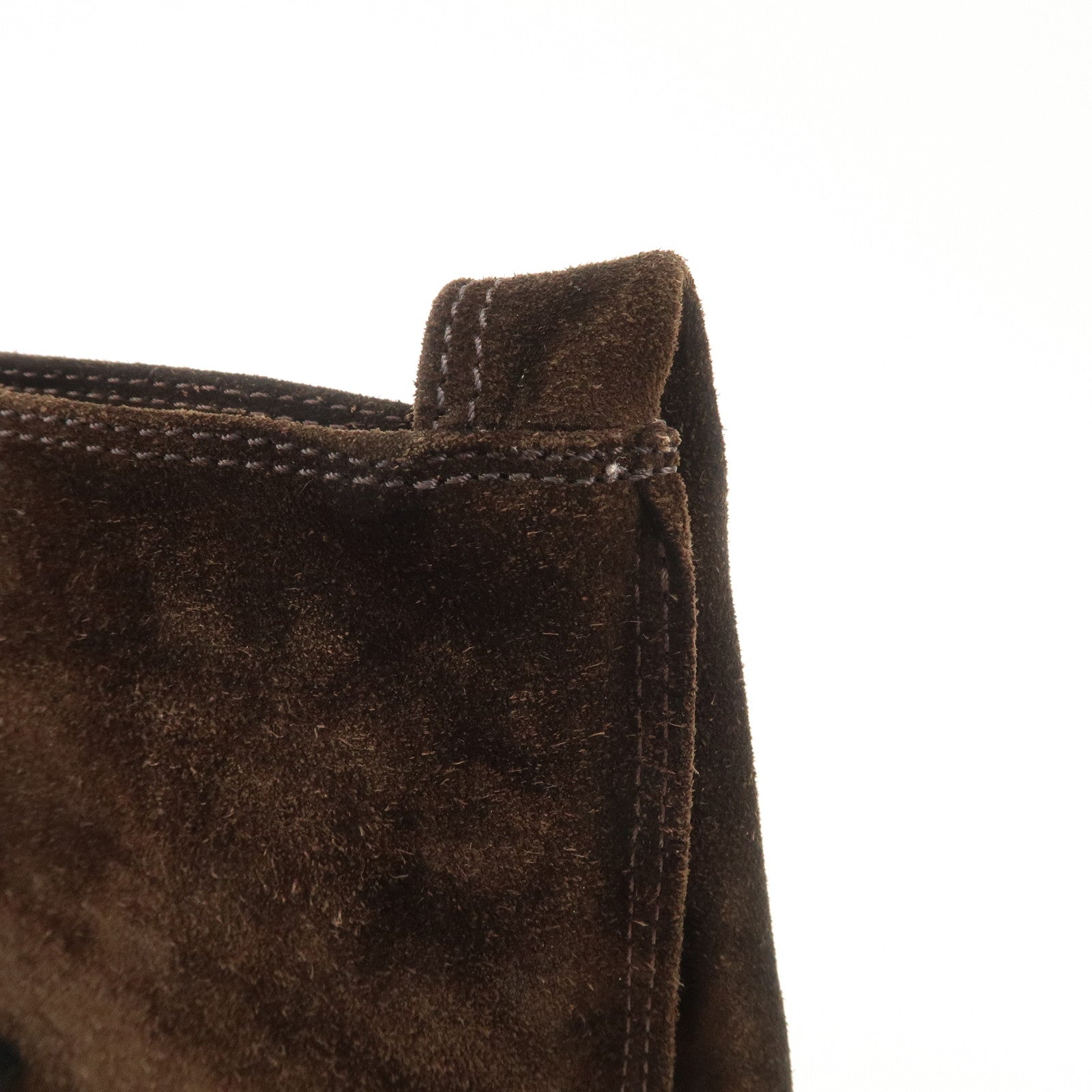 CHANEL Suede Shoulder Bag Crossbody Bag Dark Brown Used