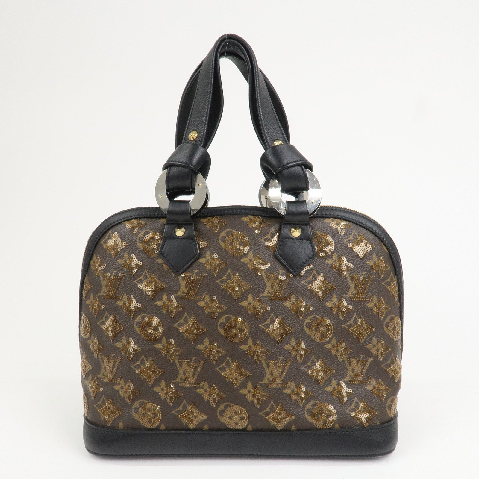 Louis Vuitton Monogram Eclipse Alma Hand Bag Ambre Brown M40245