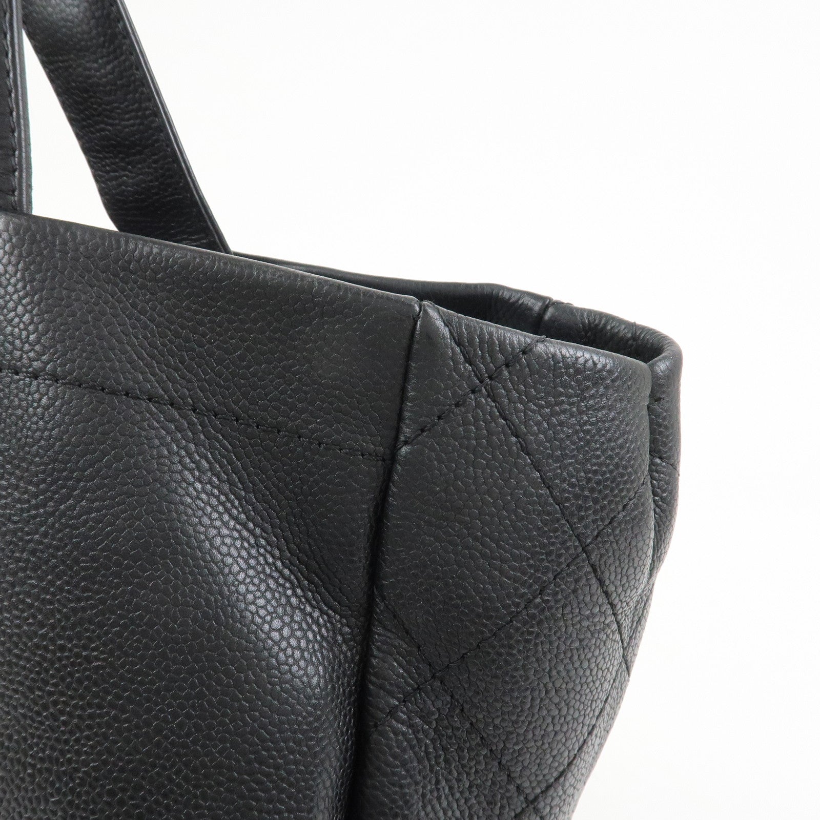 CHANEL COCO Mark Caviarskin Tote Bag Shoulder Bag Black A46566