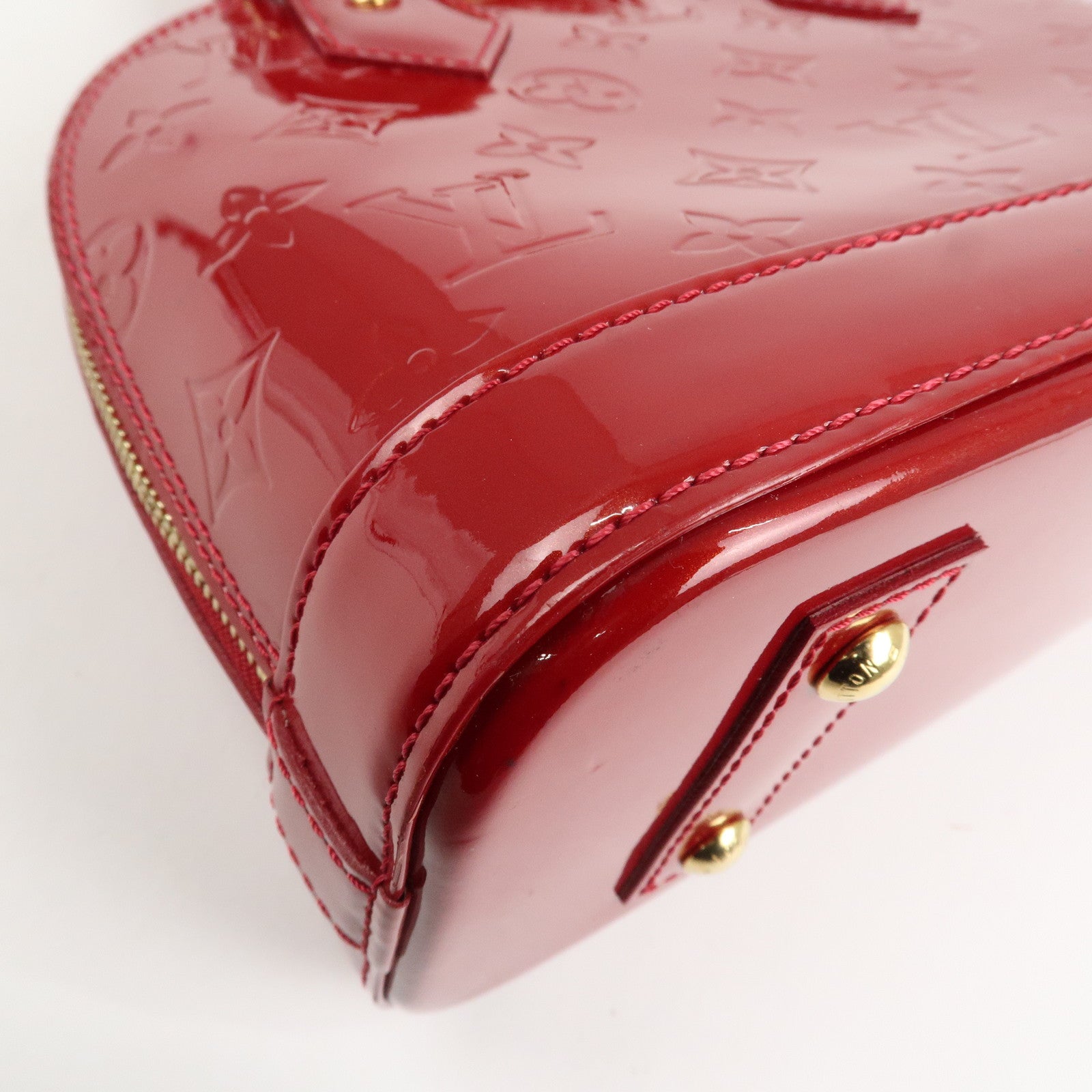 Louis Vuitton Monogram Vernis Alma BB 2Way Bag Red POMME D'AMOUR M91606 Used