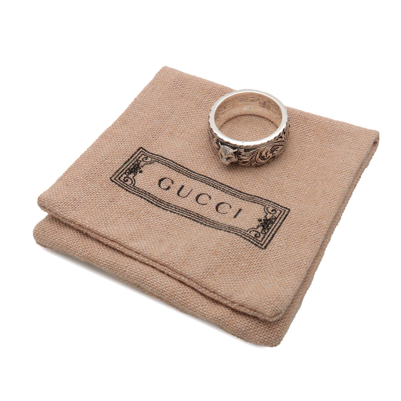 GUCCI Tiger Head Ring SV925 Silver #22 US9.5 EU61 HK21 433571