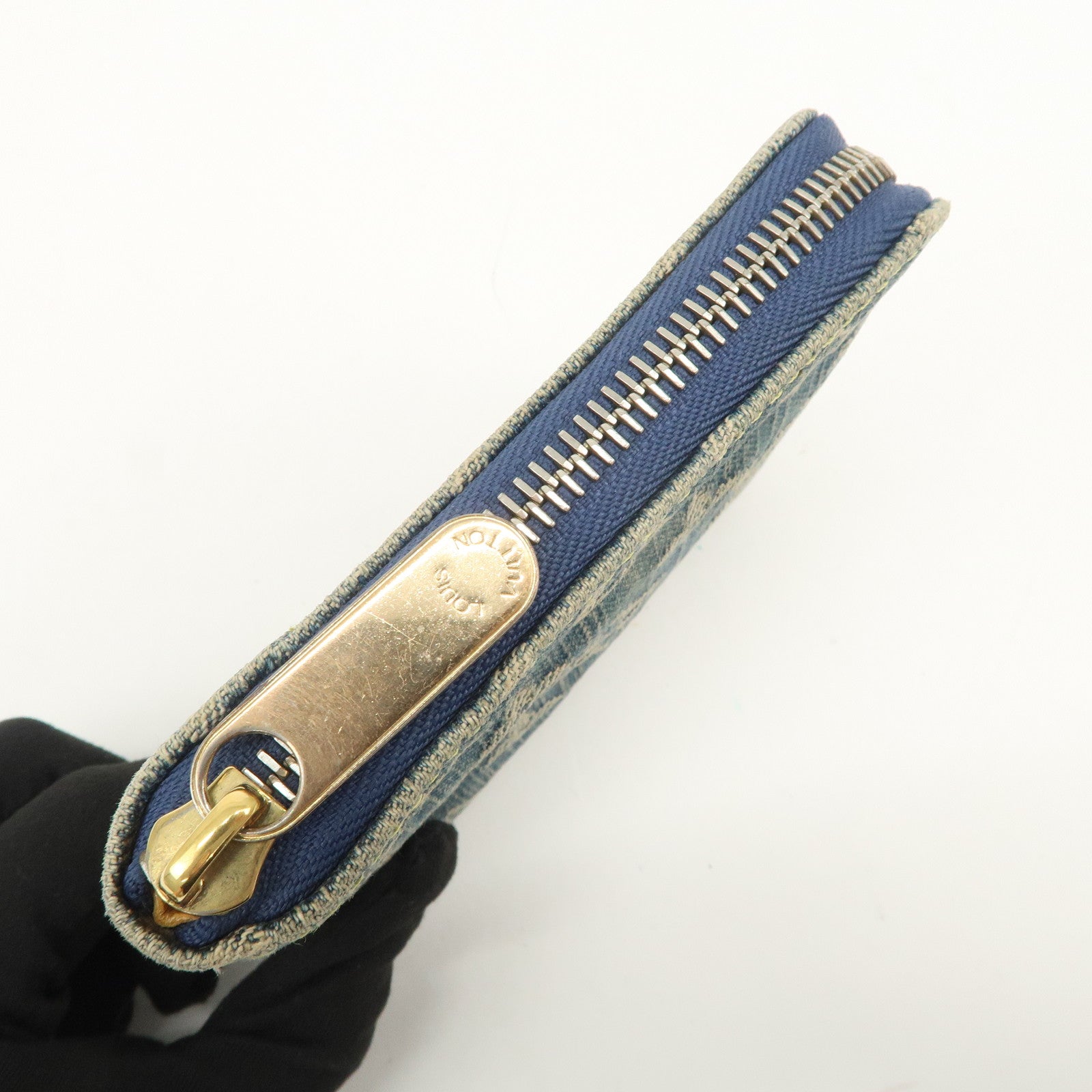 LLouis Vuitton Monogram Denim Mini Zippy Wallet Blue M95342
