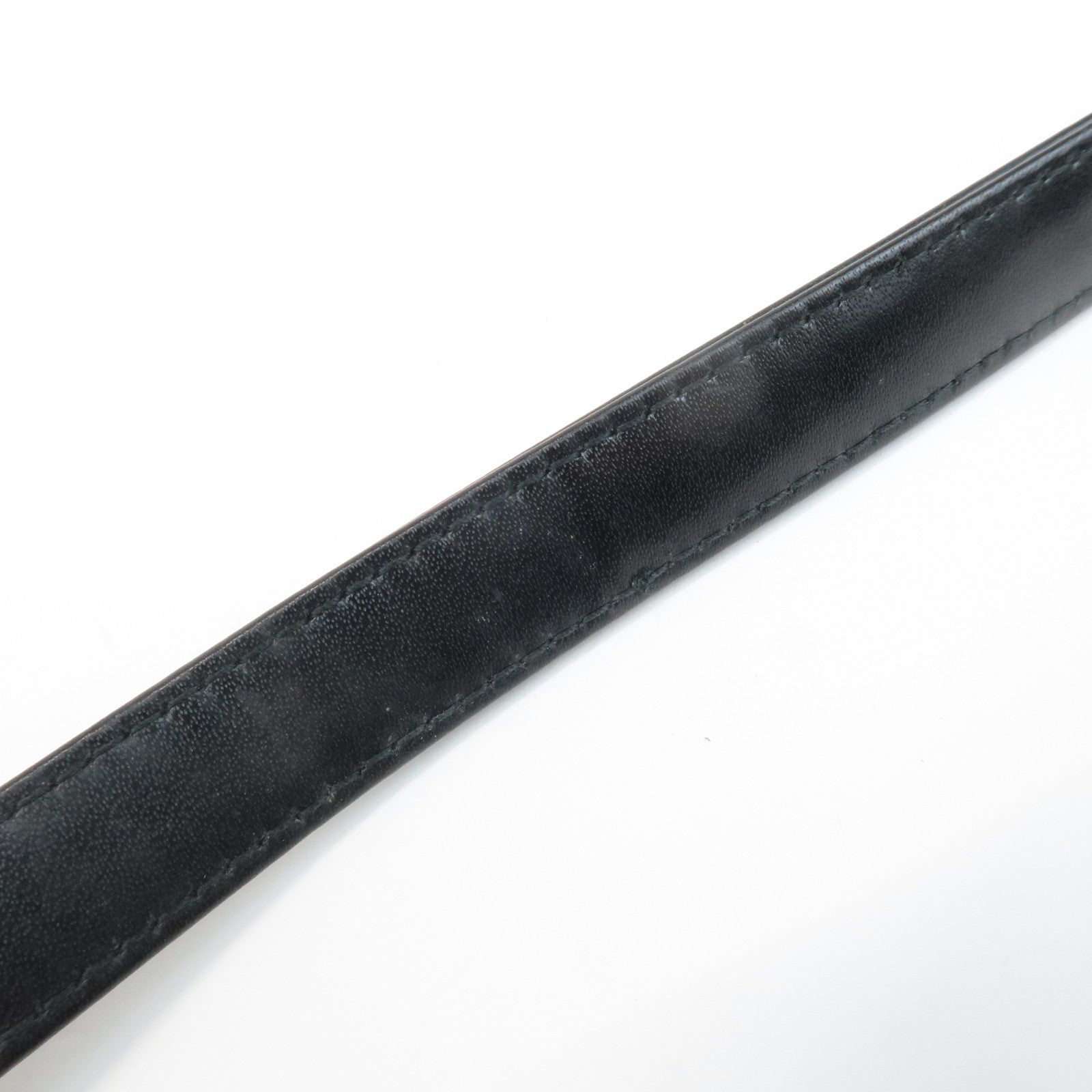 BVLGARI Logo Mania Denim Shoulder Bag Black Navy Blue Used