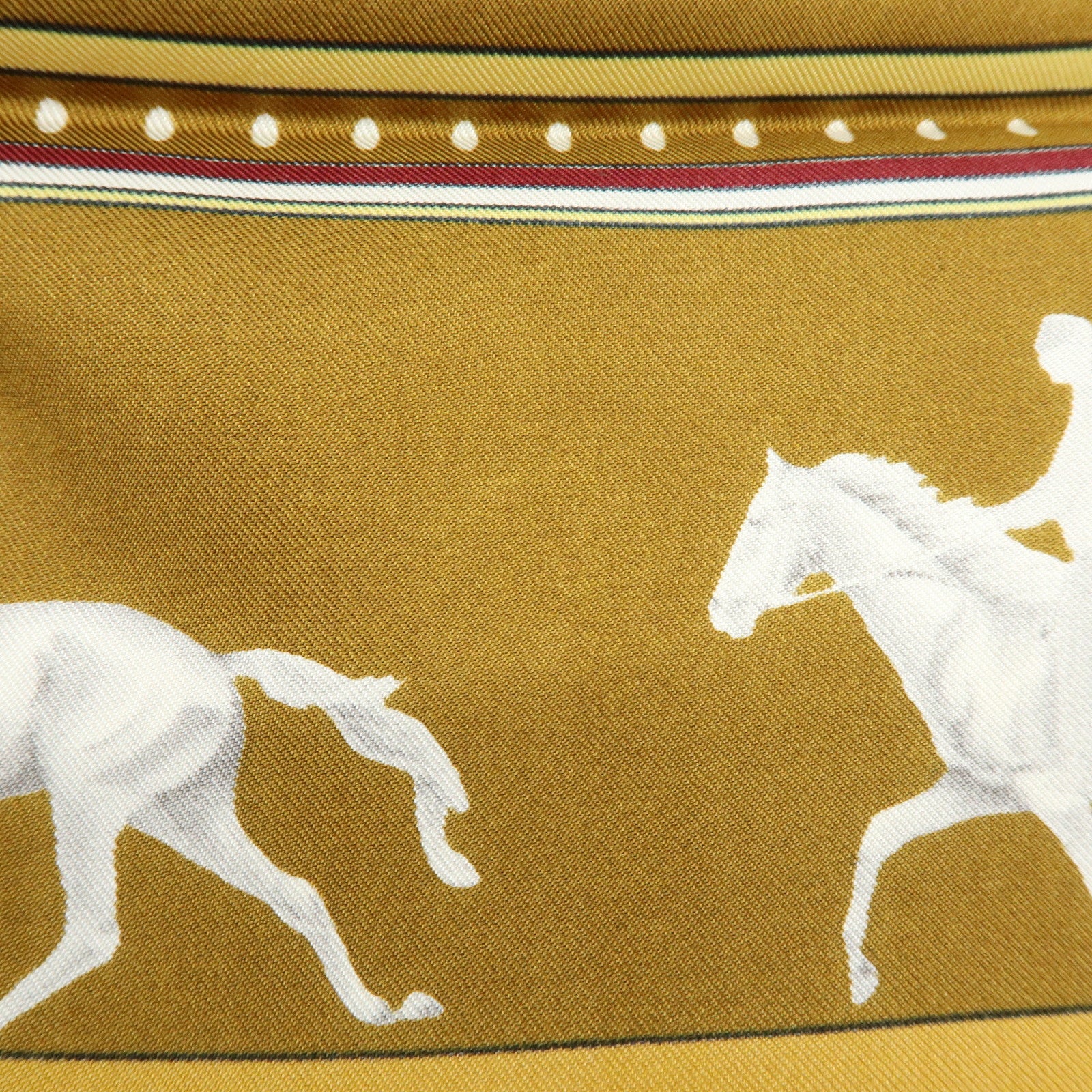 HERMES Carre 90 Silk 100% Scarf SEQUENCES Horse Print Brown