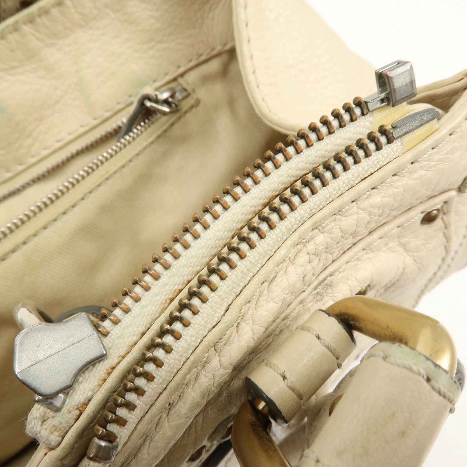 Chloe Paddington Leather Tote Bag Hand Bag White