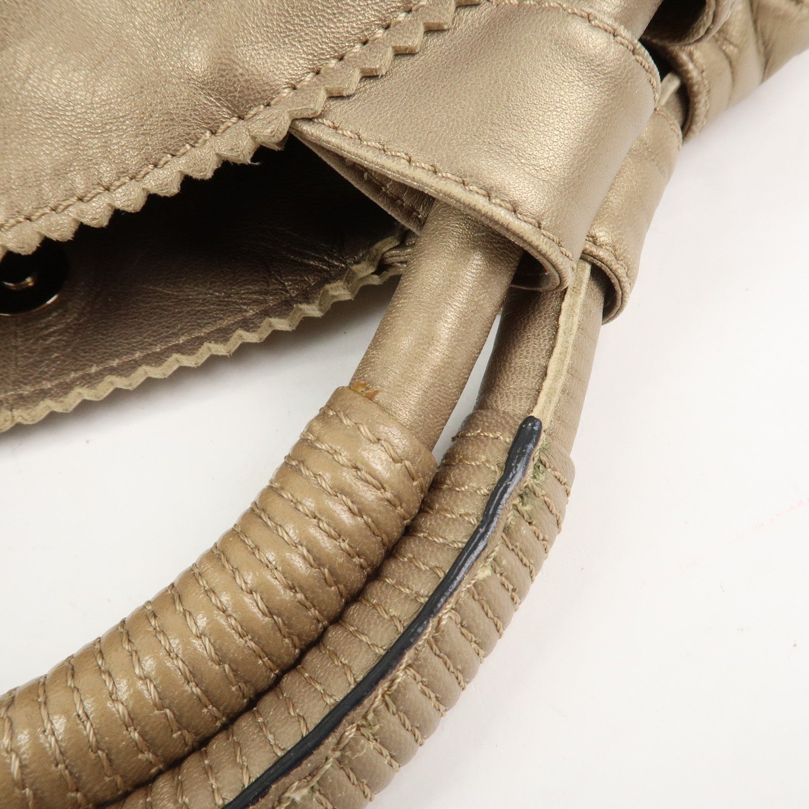 LOEWE Anagram Nappa Aire Leather Charm Hand Bag Tote Bag Gold