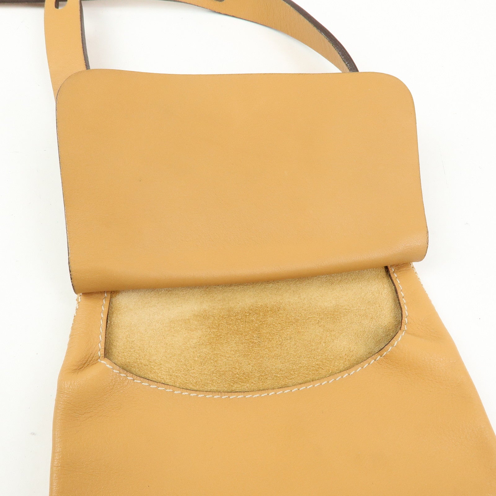 LOEWE Leather Shoulder Bag Crossbody Bag Camel Brown
