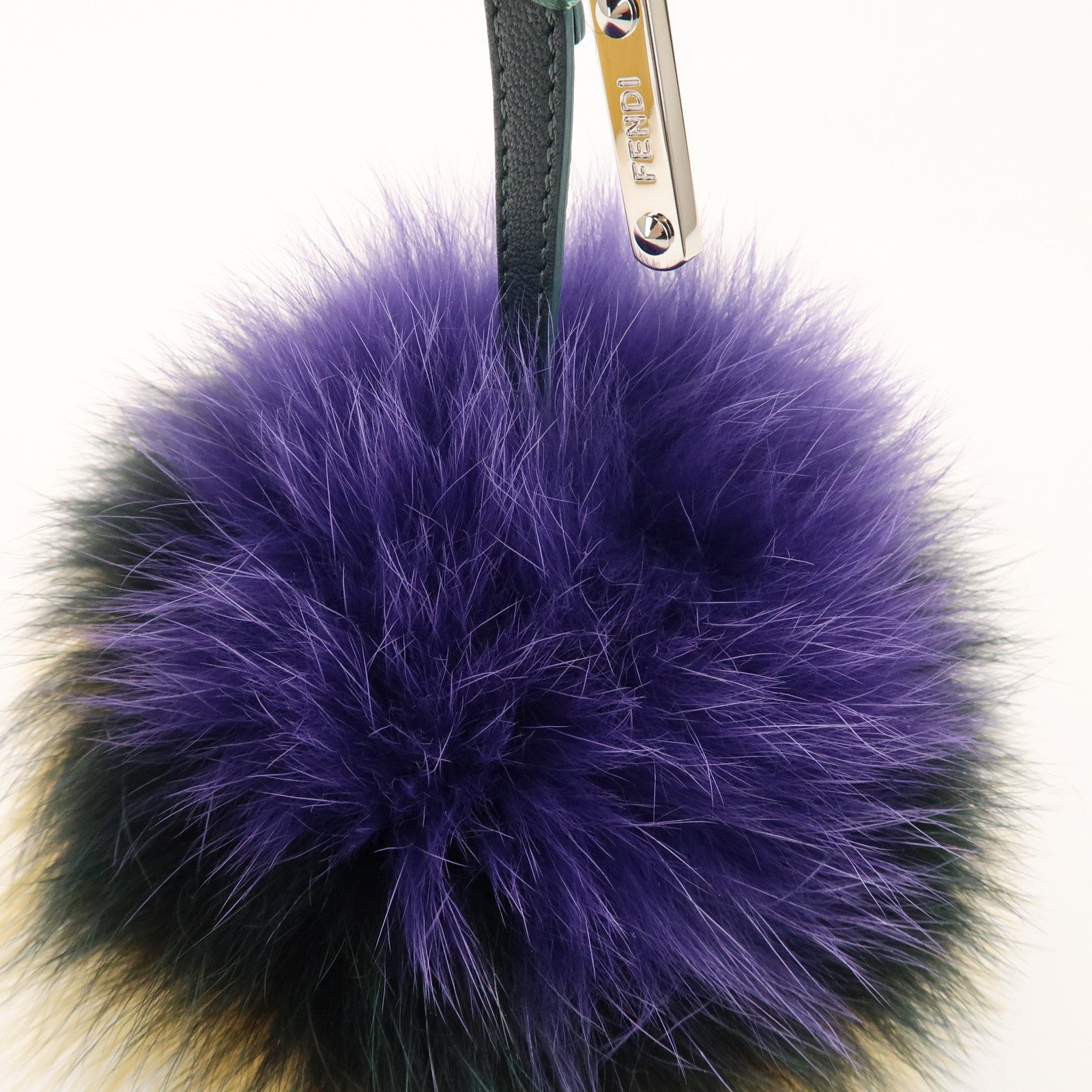 FENDI Pom Pom Fur Charm Key Chain Bag Charm Multicolor 7AR259