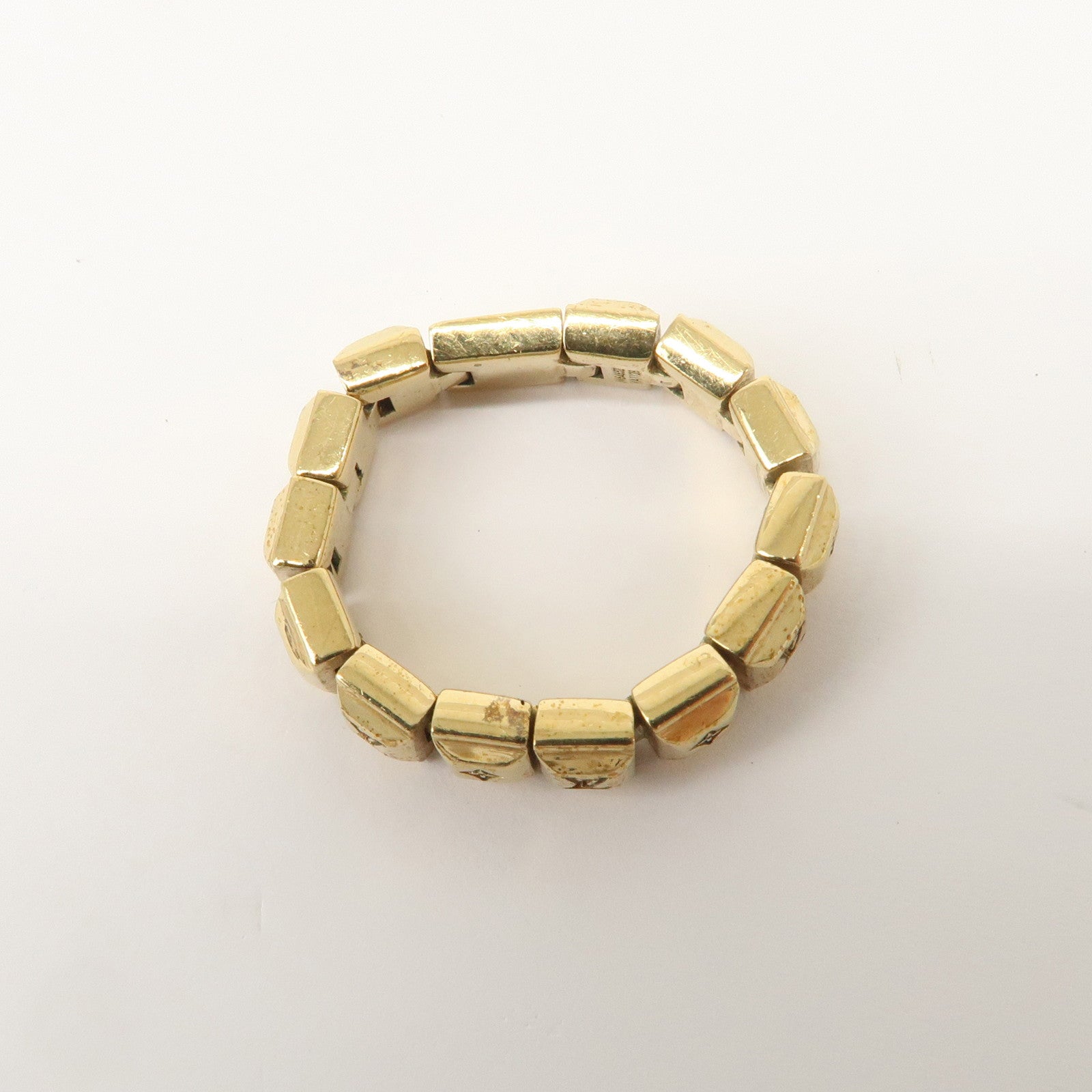 Louis Vuitton Metal Bague Nanogram Tennis Ring M Gold M64652 Used