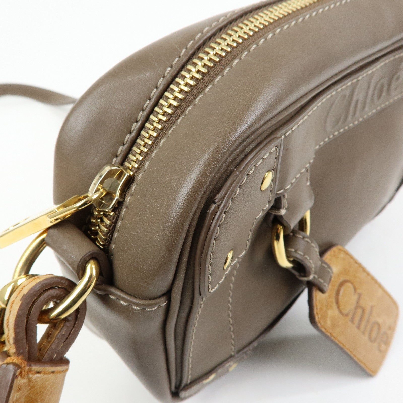 Chloe Eden Leather Tassel Shoulder Bag Crossbody Bag Brown