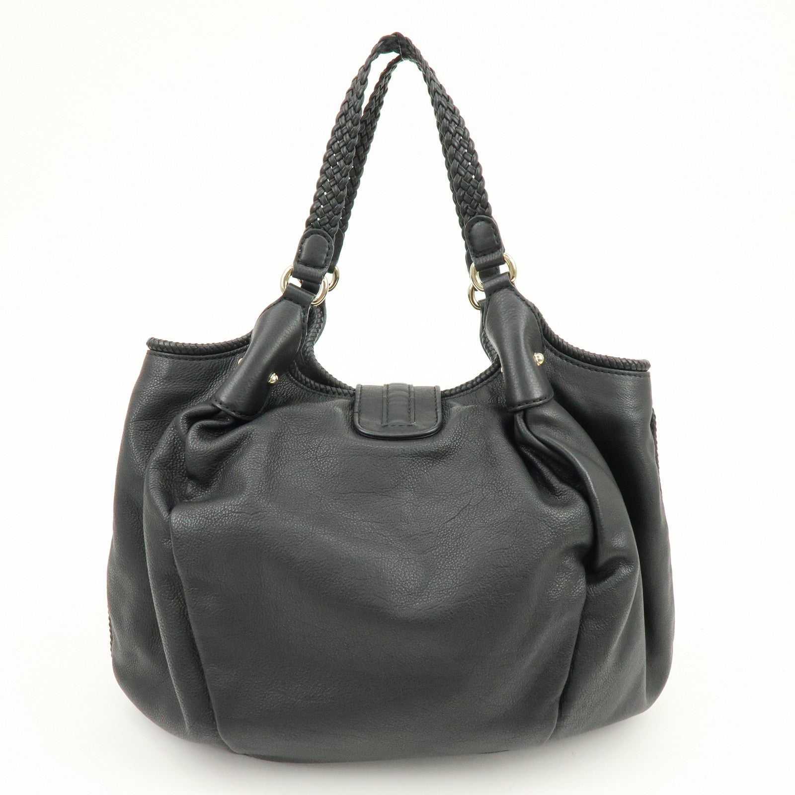 GUCCI Marrakech Leather Shoulder Bag Tote Bag Black 257029