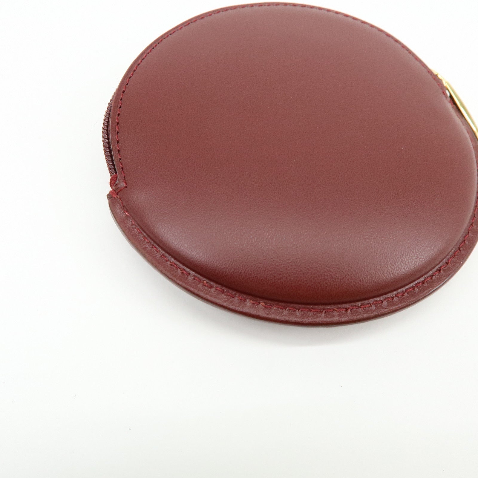 Cartier Must de Cartier Calf Skin Leather Coin Case Bordeaux
