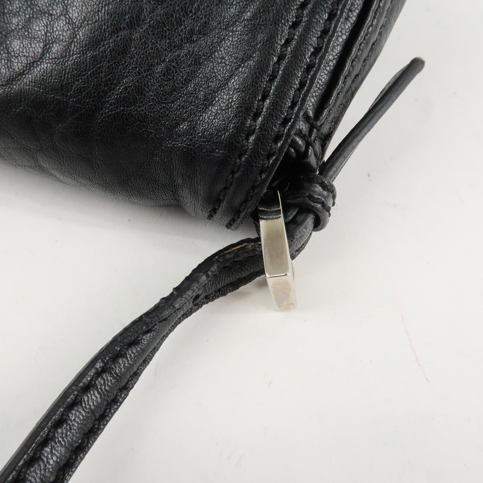 FENDI Mamma Baguette Shoulder Bag Hand Bag Black 8BR180 Used