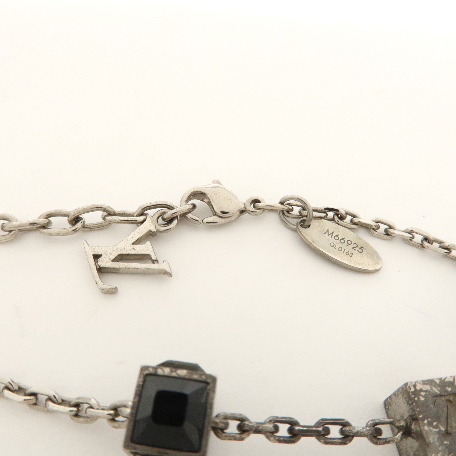 Louis Vuitton Metal Rhinestone Bracelet Gamble Silver M66925