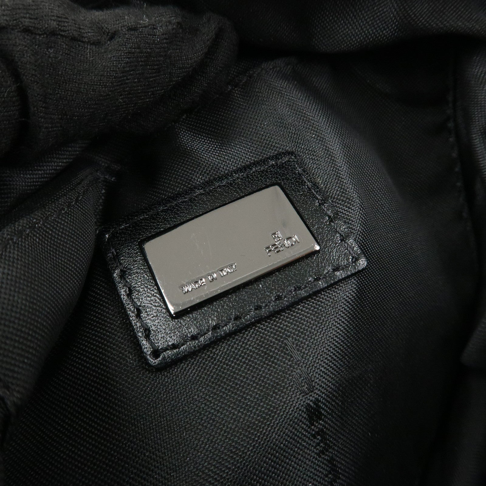 FENDI Zucchino Canvas Leather Shoulder Bag Hand Bag Brown 8BR444