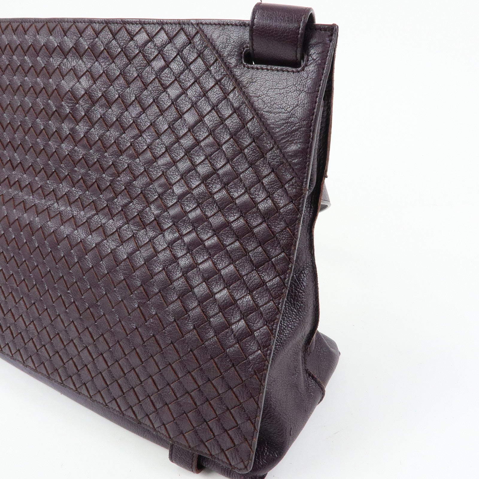 BOTTEGA VENETA Intrecciato Leather Shoulder Crossbody Bag Purple