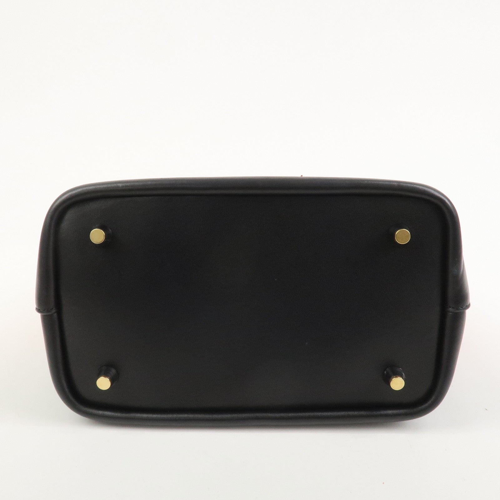 CELINE Suede Calf Leather Shoulder Bag Hand Bag Orange Black