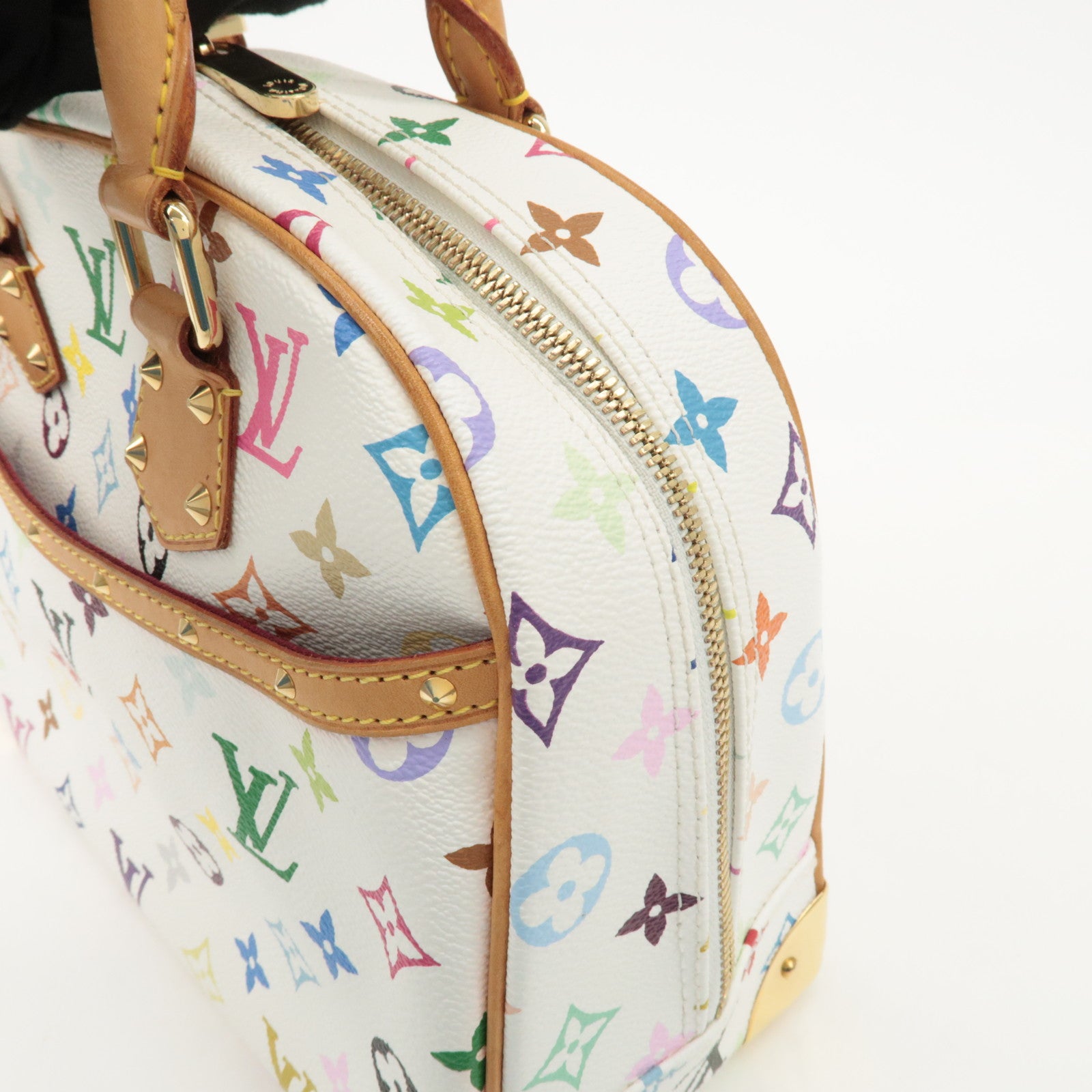 Louis Vuitton Monogram Multicolor Trouville Hand Bag Blanc M92663 Used