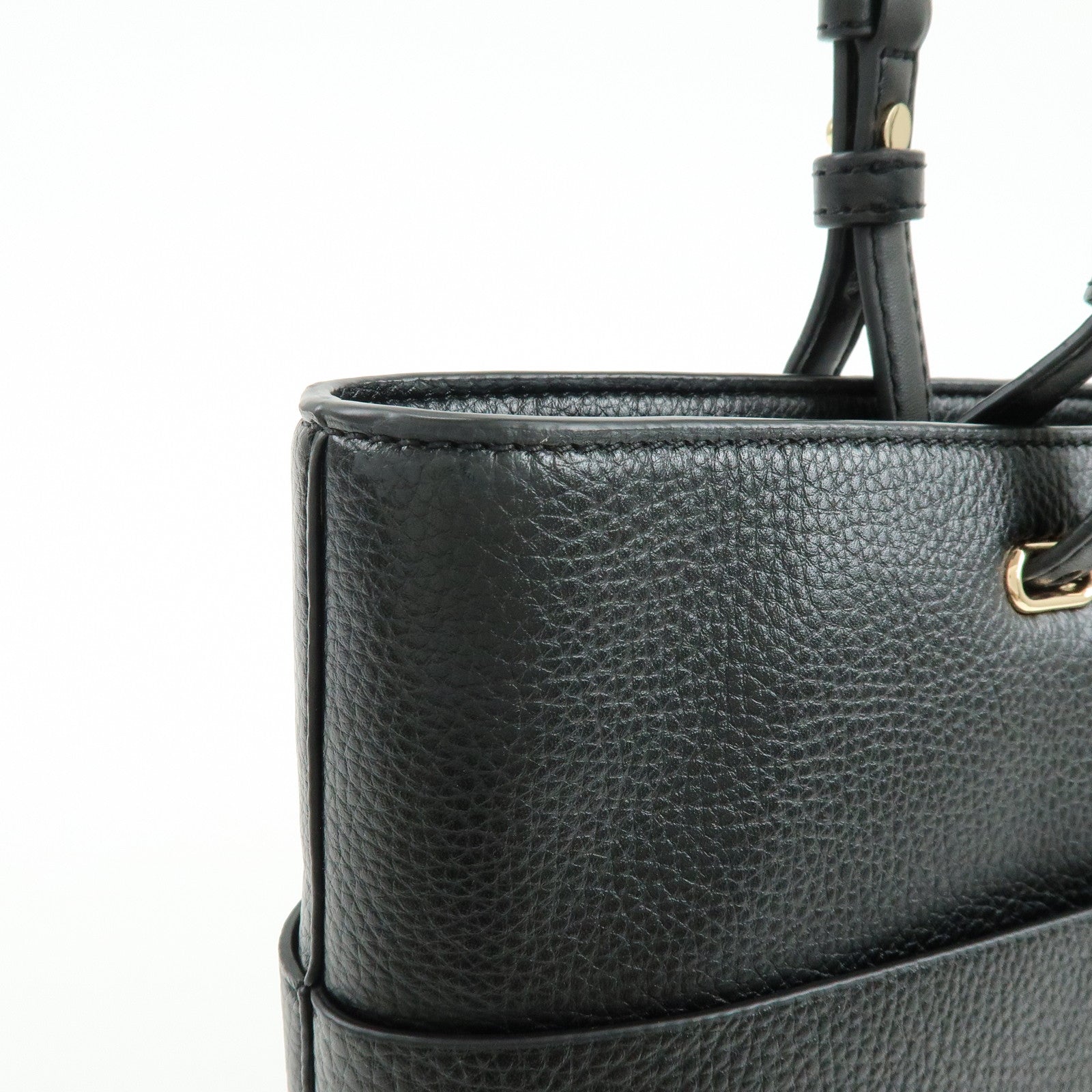MICHAEL KORS Bedford Leather Shoulder Bag Tote Bag Black