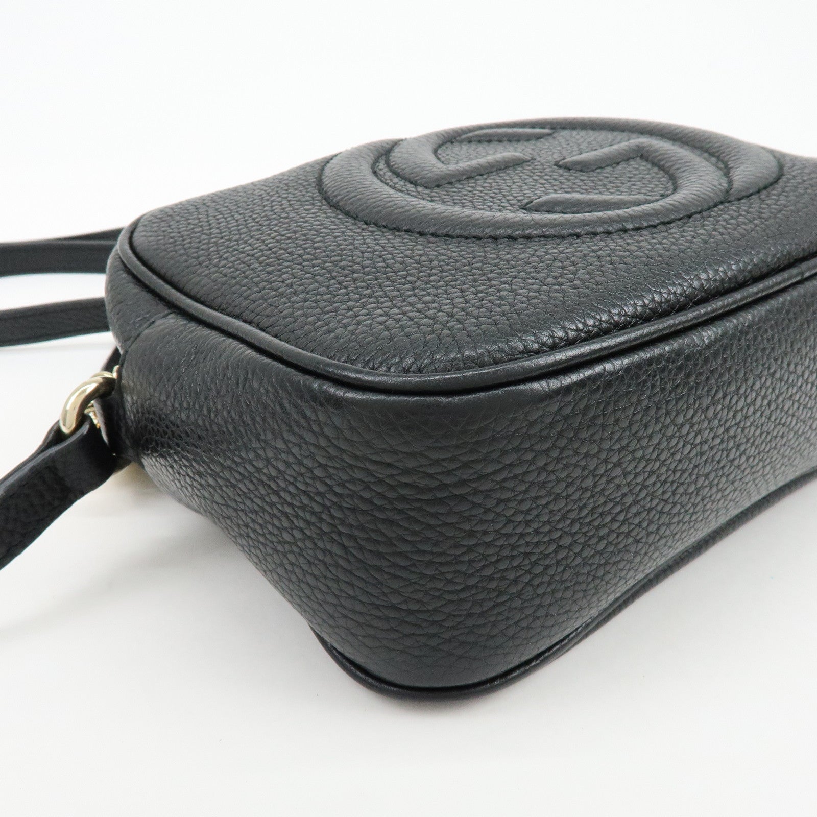 GUCCI SOHO Leather Shoulder Crossbody Bag Black 308364