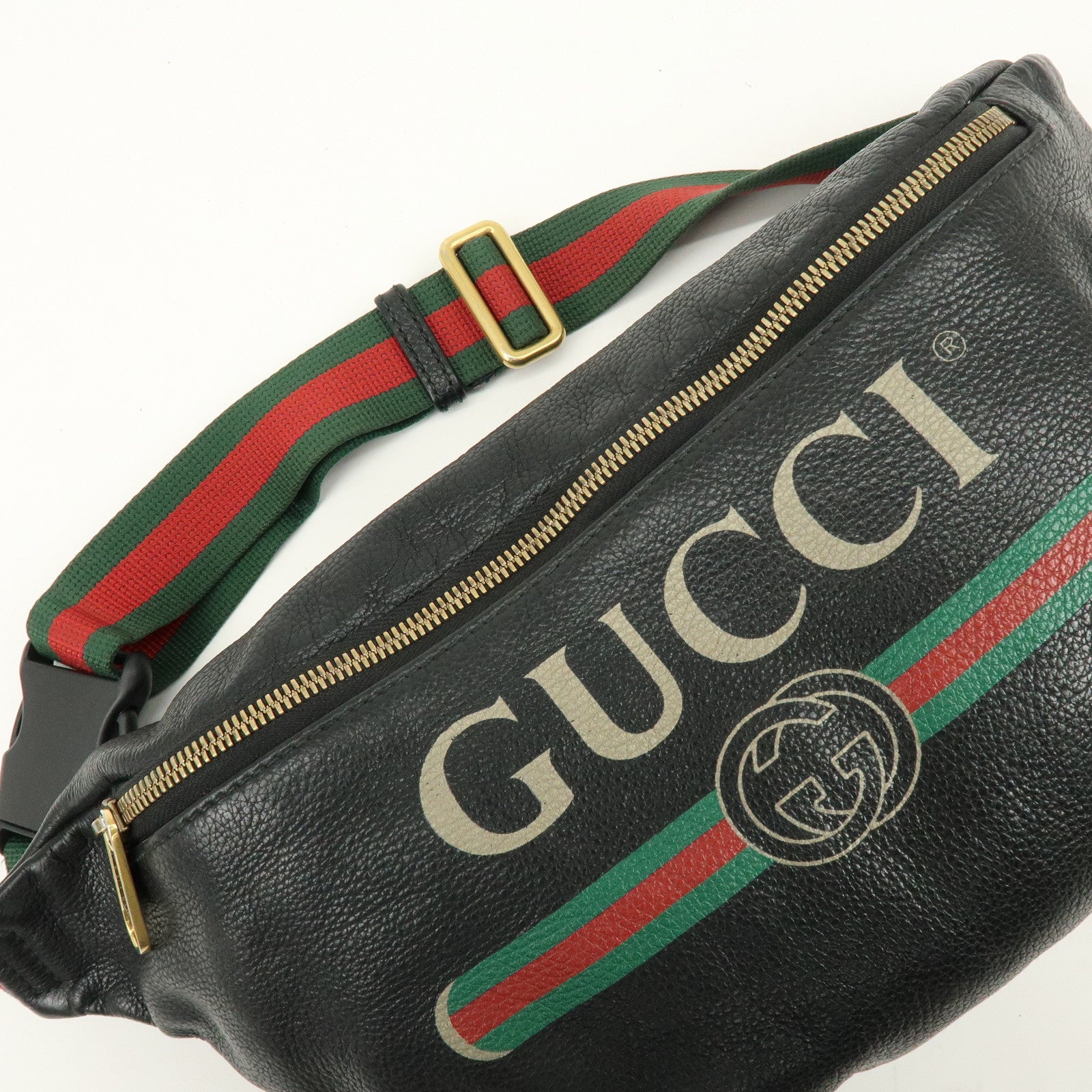 GUCCI Sherry Interlocking G Leather Canvas Waist Body Bag 530412