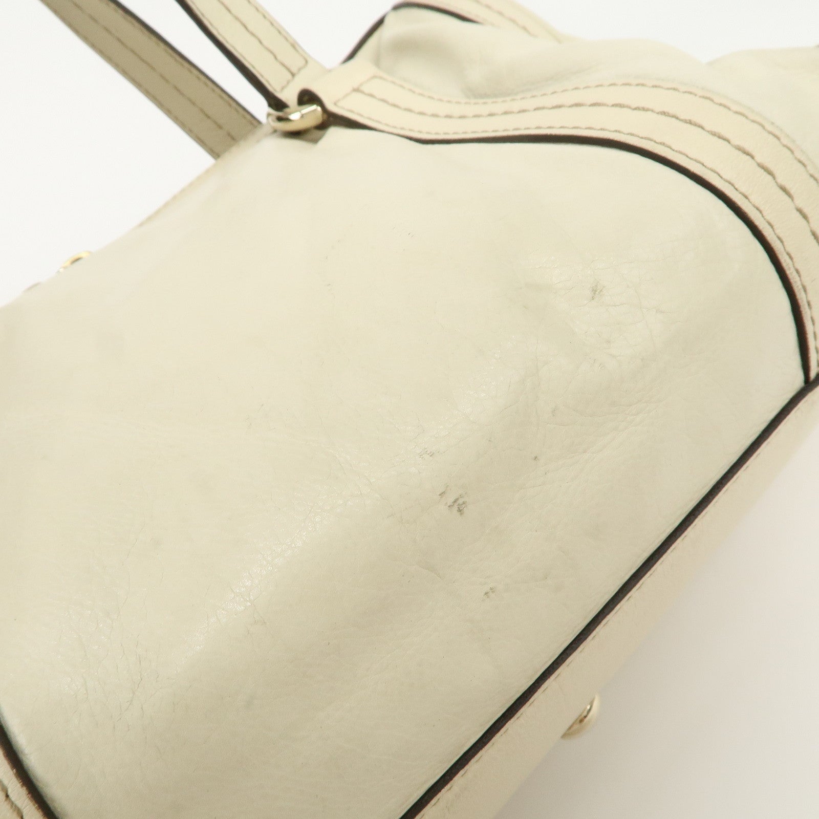 GUCCI Historia Interlocking G Leather Mini Boston Bag Ivory 181487